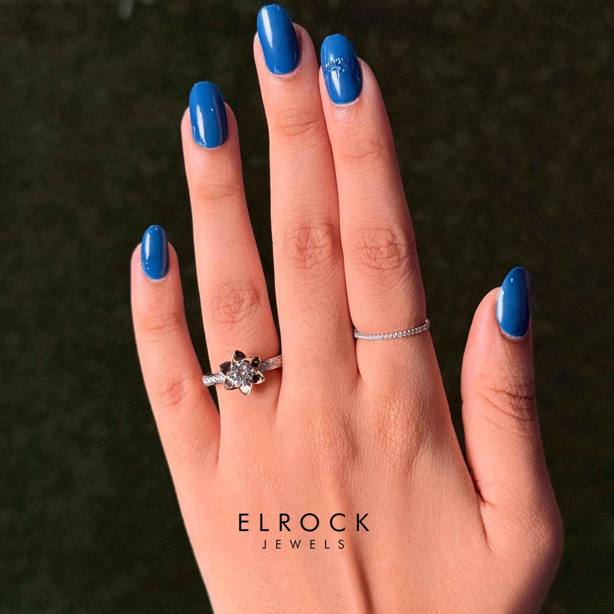 14K Gold Floral Minimalist Lab Grown Diamond Ring