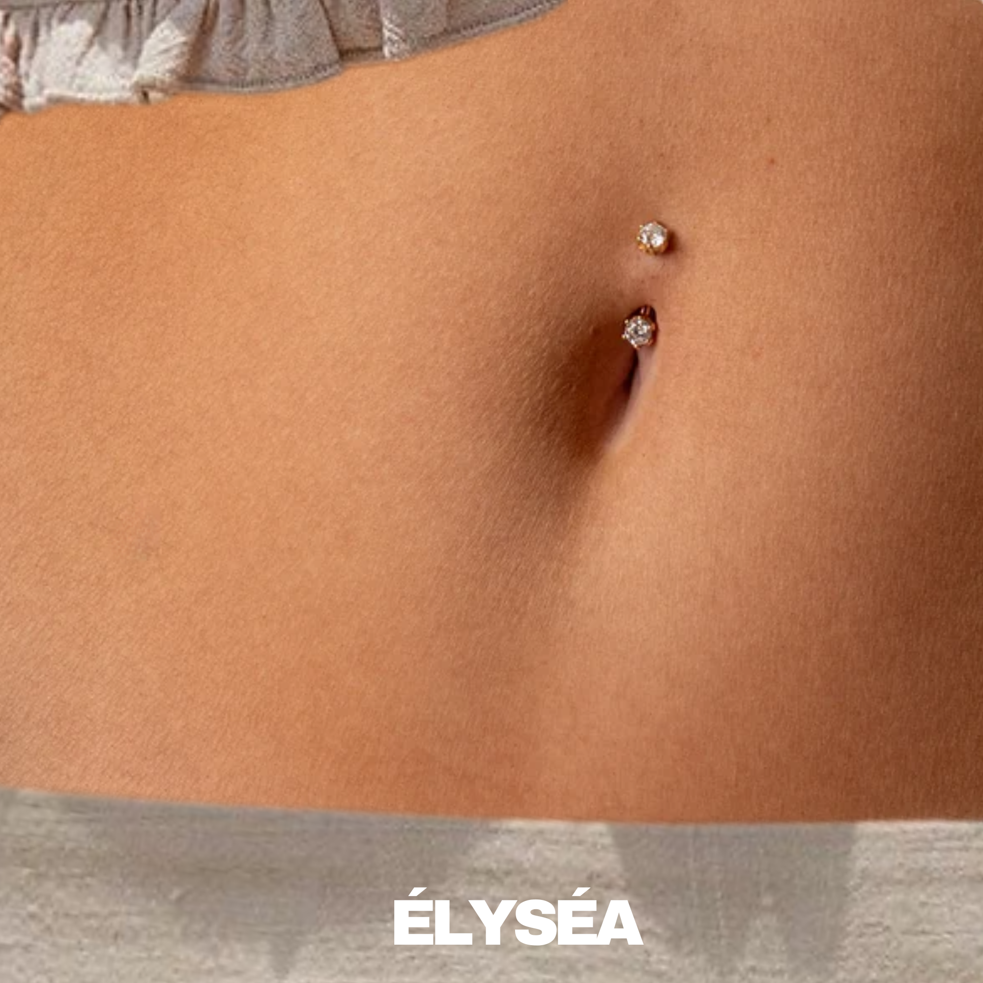14K Solid Gold Diamond Belly Button Piercing Belly Ring Belly Jewelry