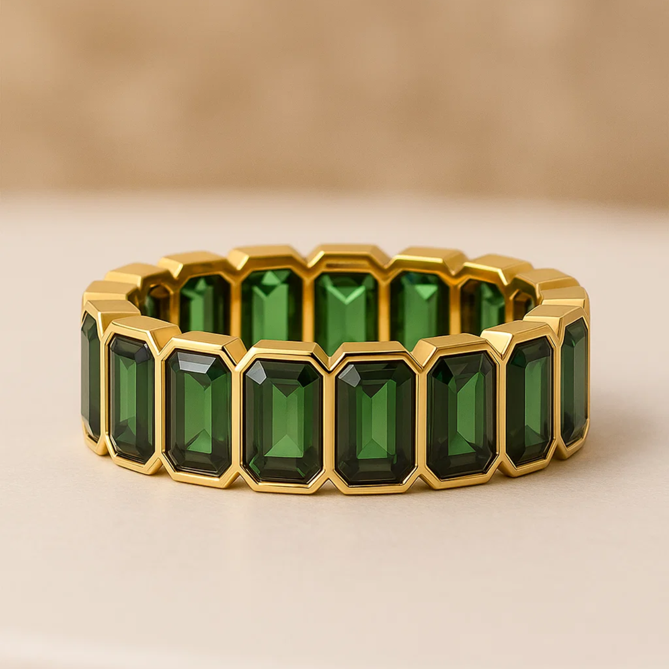  Emerald Cut Gemstone Ring