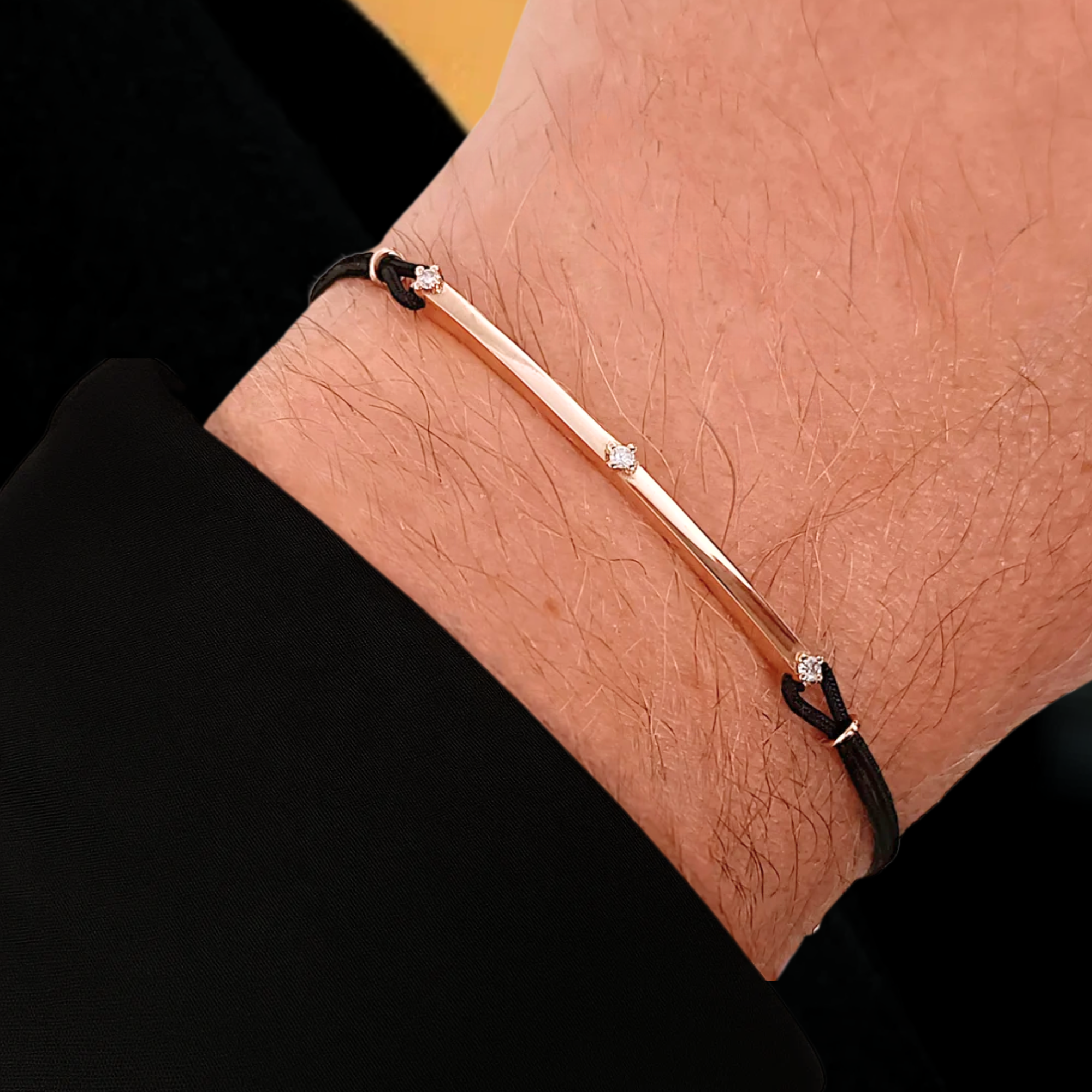 14K Solid Gold Diamond Thread Bracelet