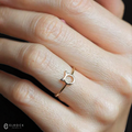 14K Solid Gold Minimalist Diamond Kitty Ring for Women | Minimal Stacking Ring