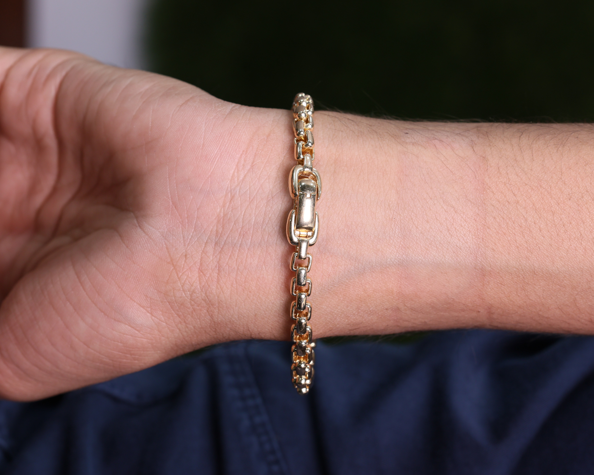 14K Solid Gold Diamond Cross Bracelet