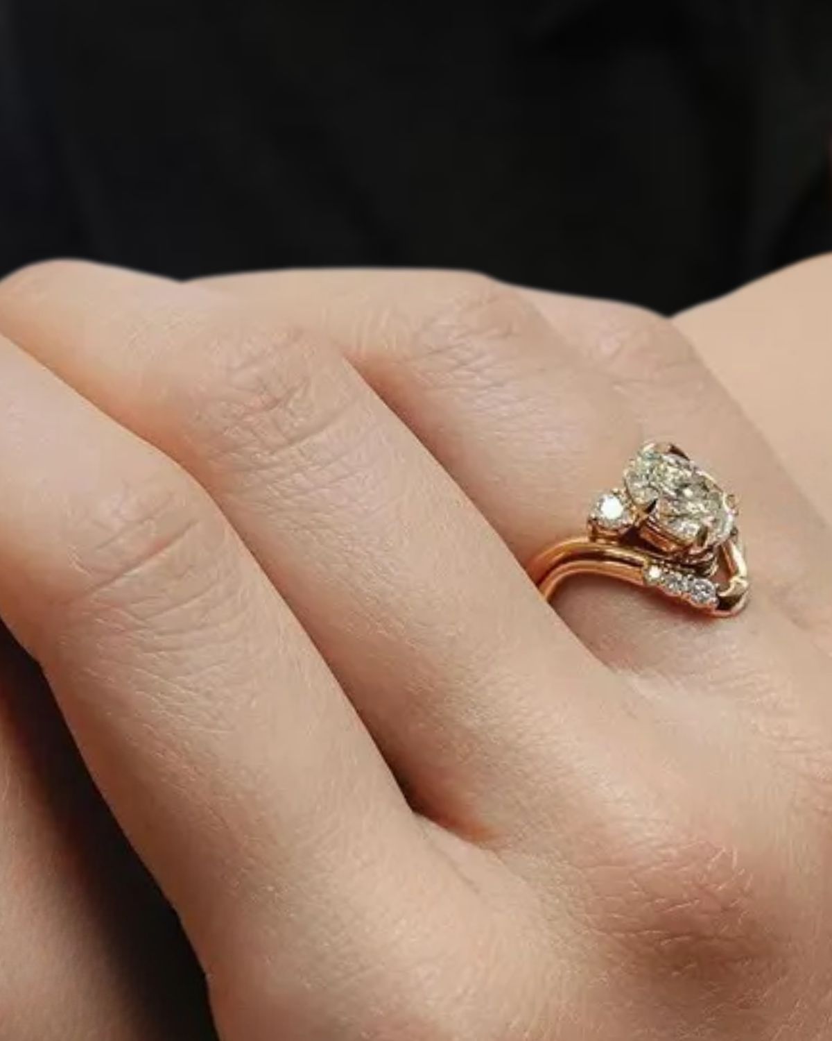 14K Gold 2 carat Oval Lab Grown Diamond Engagement Ring