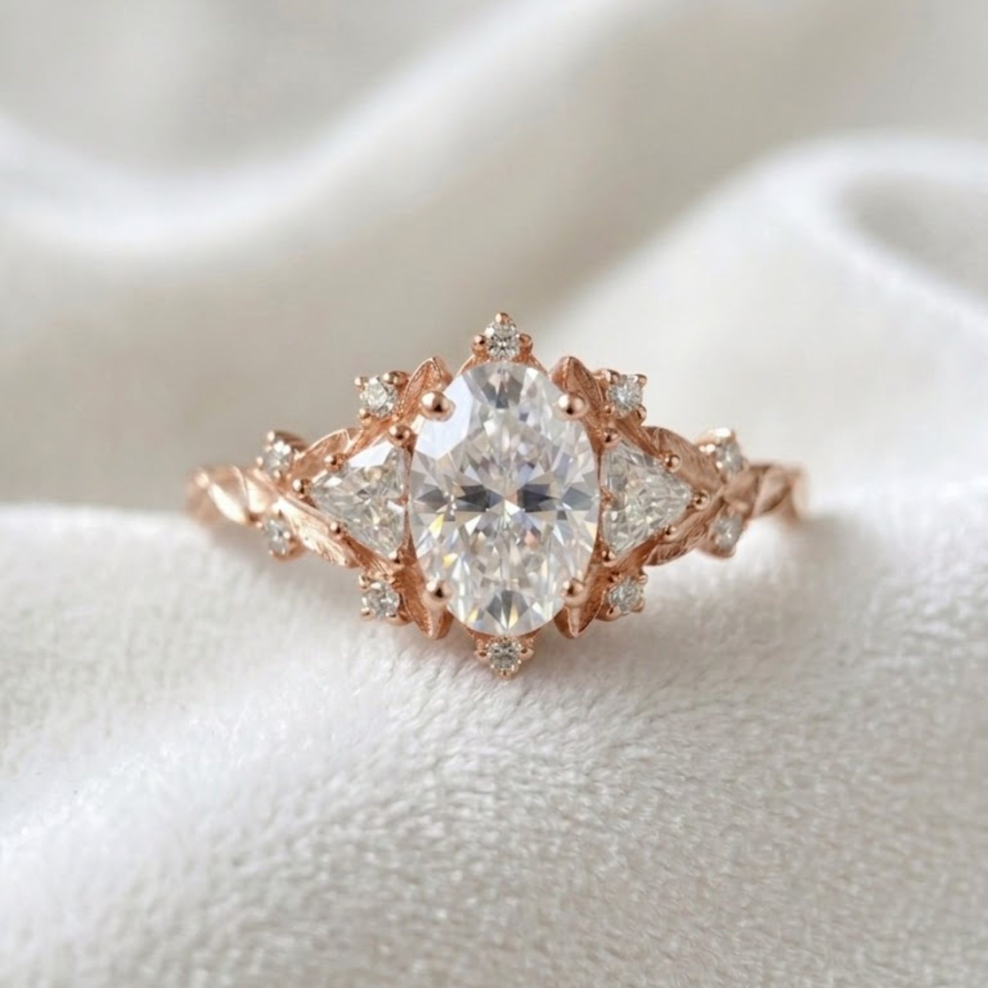 Fairytale Oval Lab Grown Diamond Engagement Ring in 14K or 18K Gold