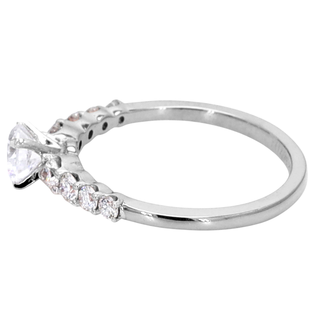 14K Lab Grown Diamond Halo Engagement Ring, Diamond Wedding Ring