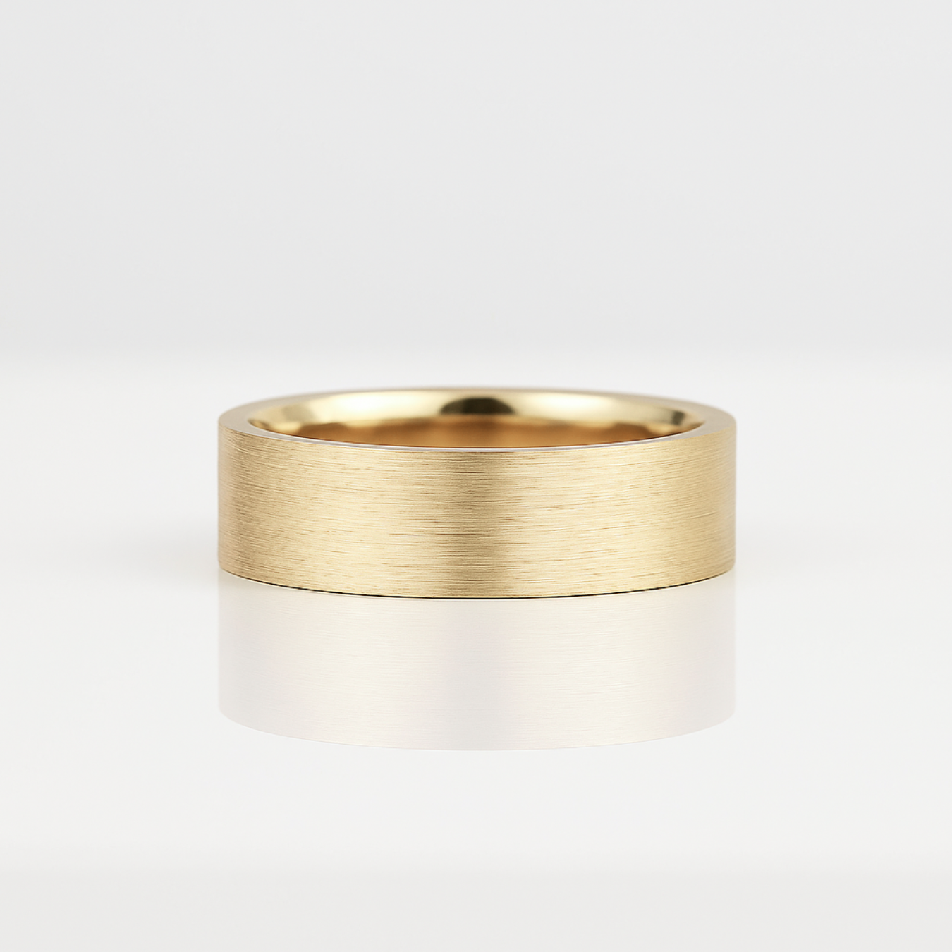 14K Gold Men's Wedding Ring, Matte Finish Wedding Band