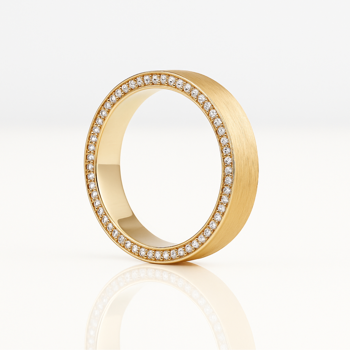 14K Gold Men's Wedding Ring, Matte Finish Wedding Band