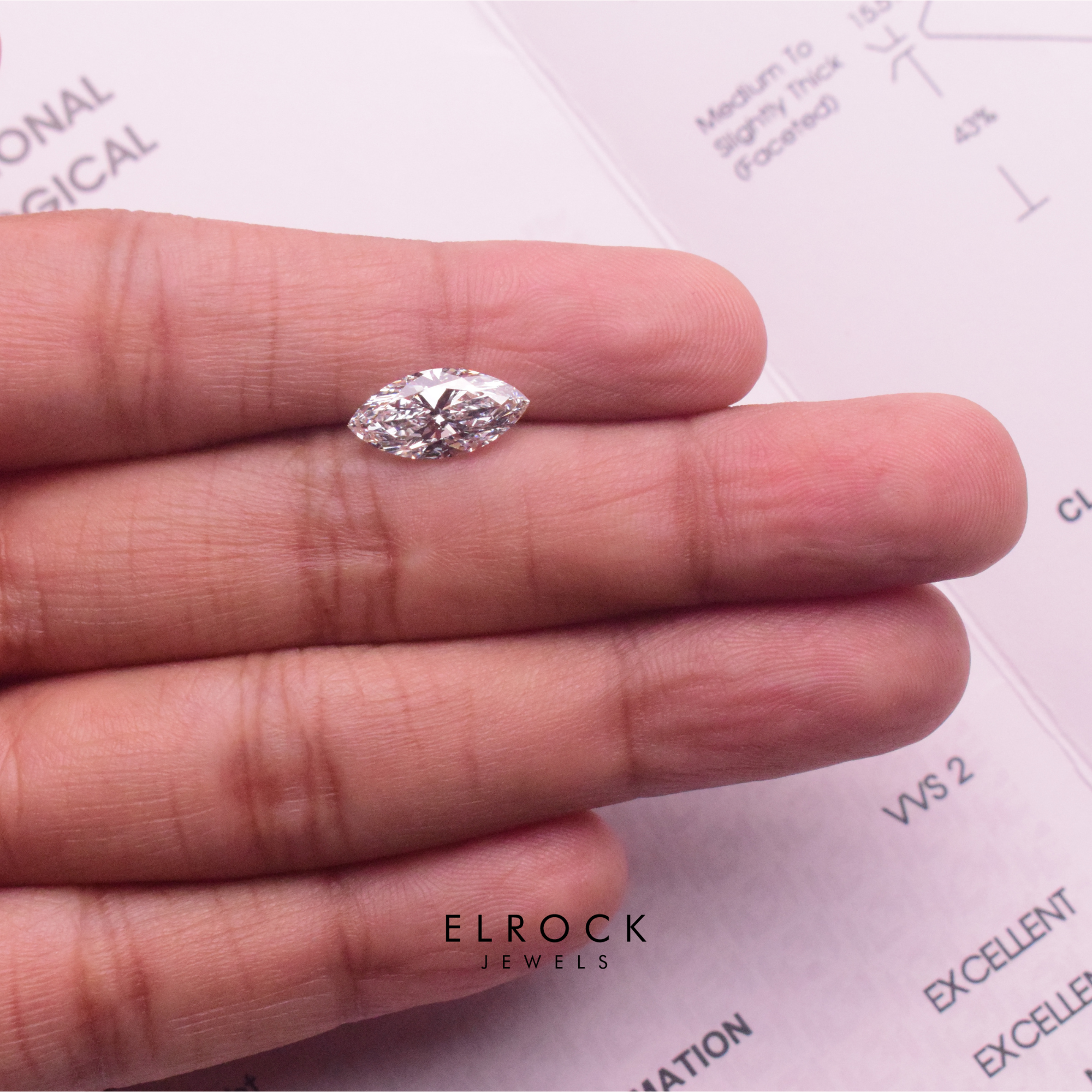 Marquise Cut Lab Grown Diamond/ IGI Certified Loose Diamond