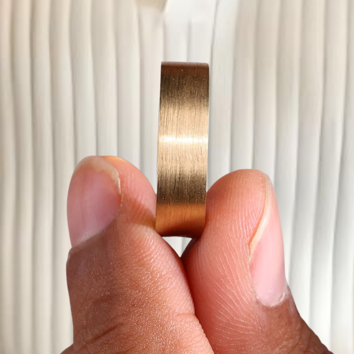 14K Gold Men's Wedding Ring, Matte Finish Wedding Band