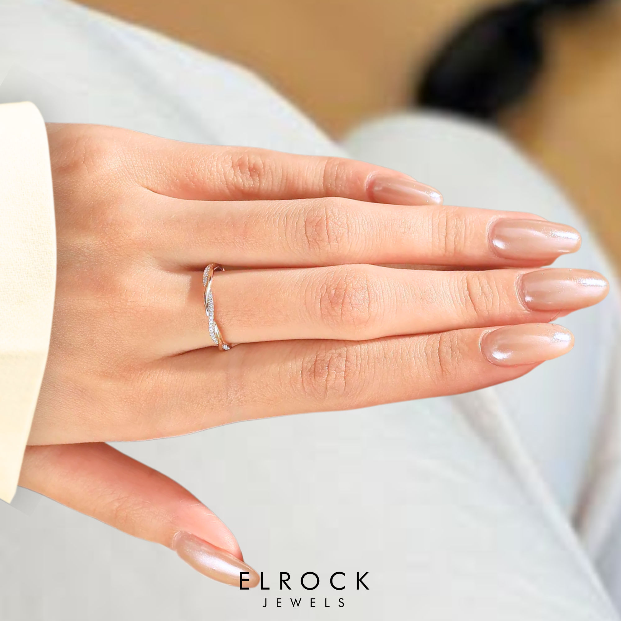 14K Twist Lab grown diamond Ring Band