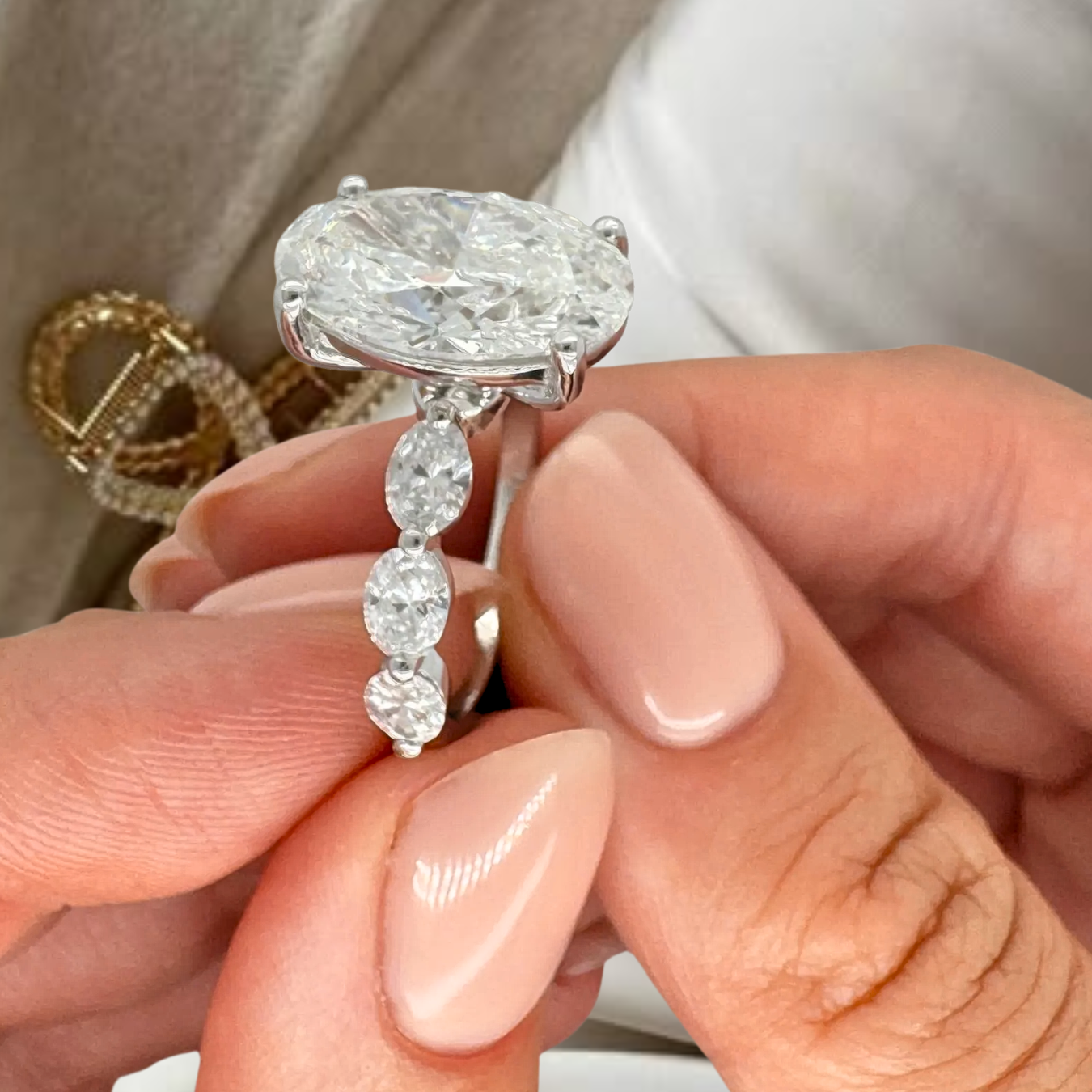 Oval Cut Wedding Ring