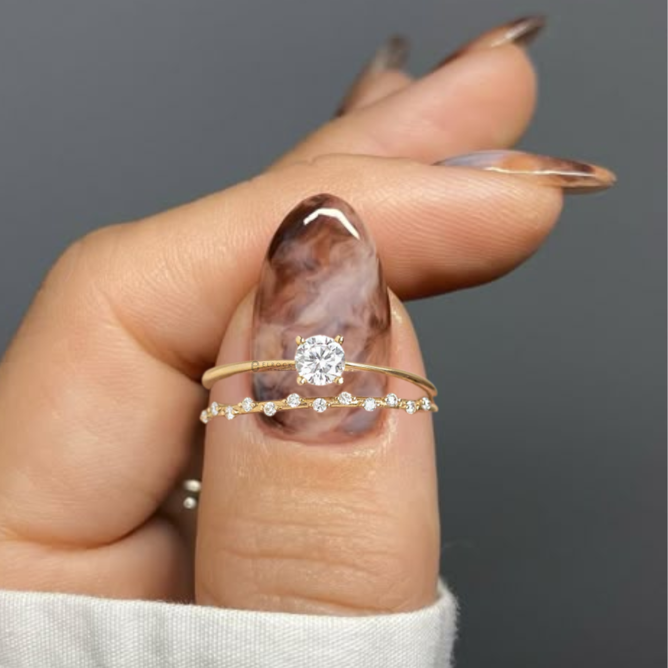 14K Gold Round Lab Grown Diamond Solitaire Engagement Ring