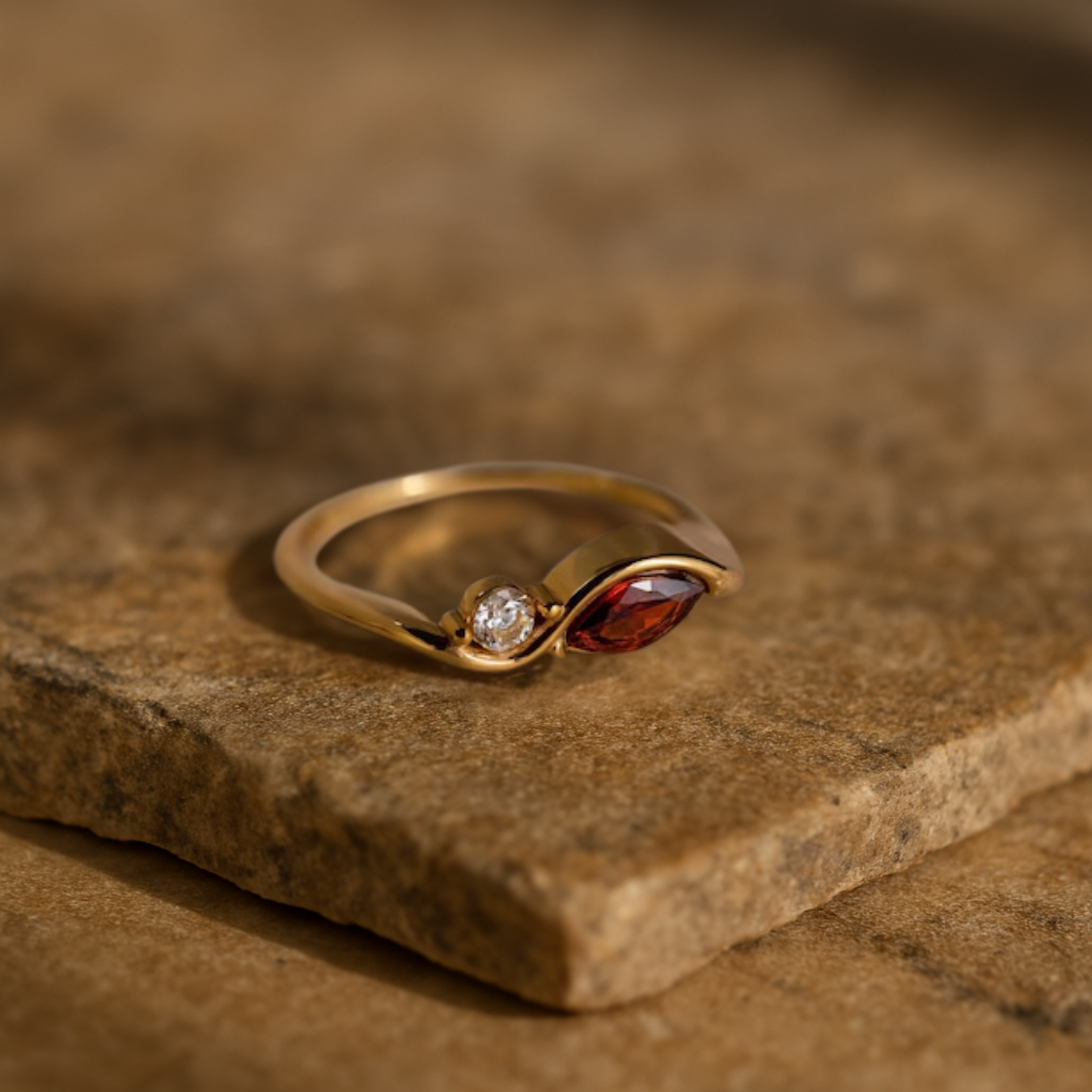 Infinity Marquise & Round Cut Promise Ring, Custom Birthstone Ring For Women