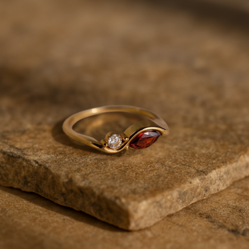 Infinity Marquise & Round Cut Promise Ring, Custom Birthstone Ring For Women