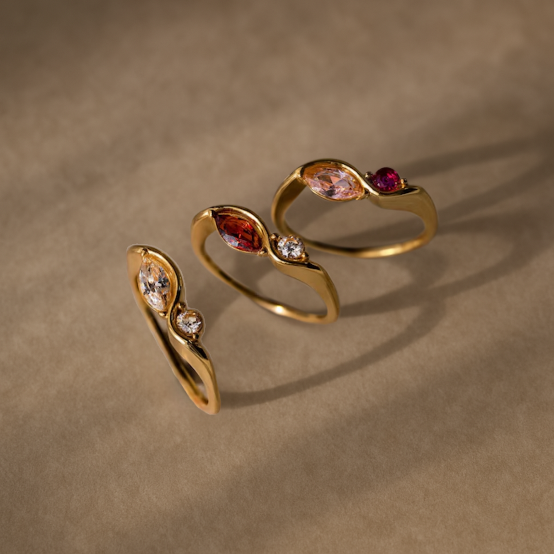 Infinity Marquise & Round Cut Promise Ring, Custom Birthstone Ring For Women