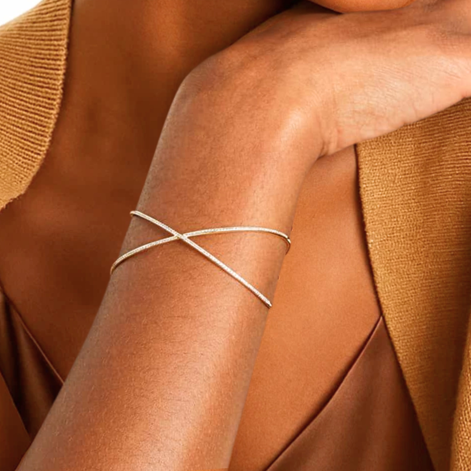 14K Gold Wide Cuff Bracelet for Women with Lab grown Diamond