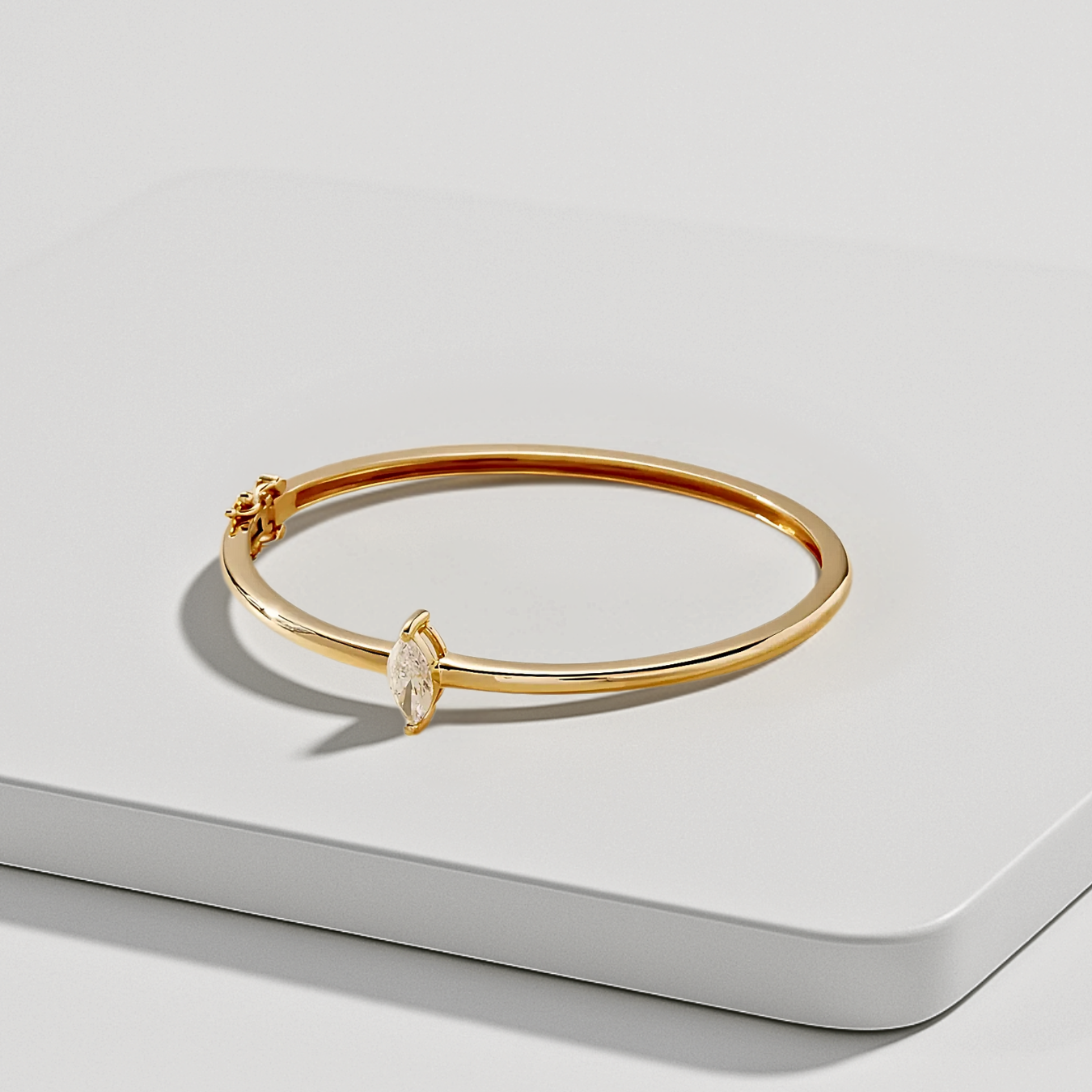 Marquise Lab Grown Diamond Center Stone Bangle