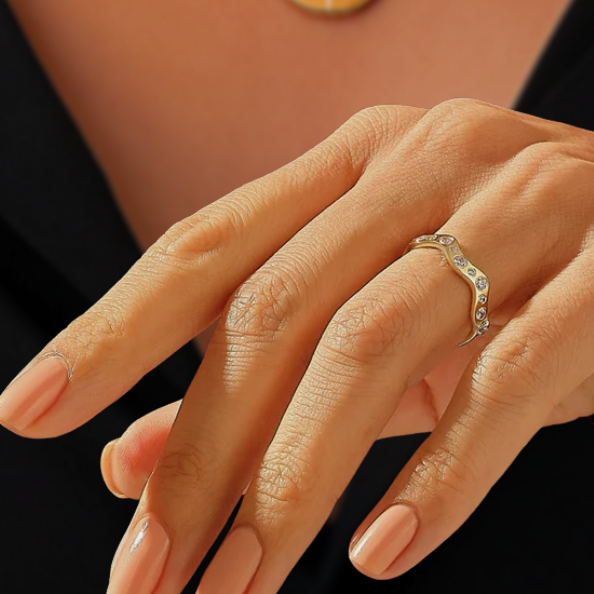14K Solid Gold Stacking Full Eternity Ring for Women