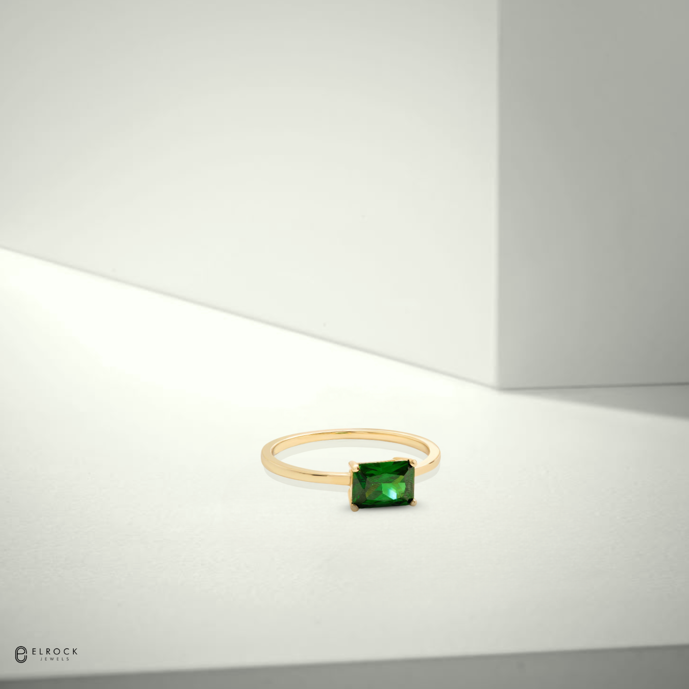 14k Birthstone Solitaire Wedding Ring Her, 2.00 CT Emerald Engagement Ring