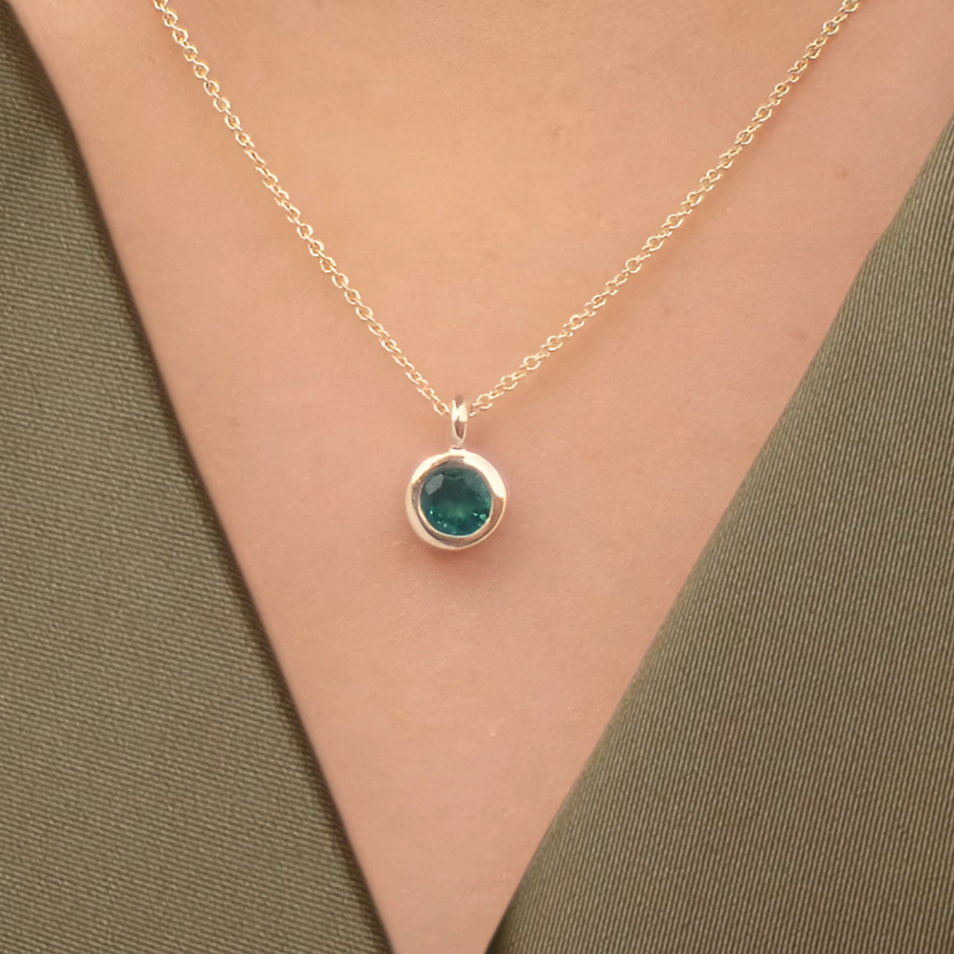 14K Gold Emerald 0.14 CT Emerald Stone May Birthstone