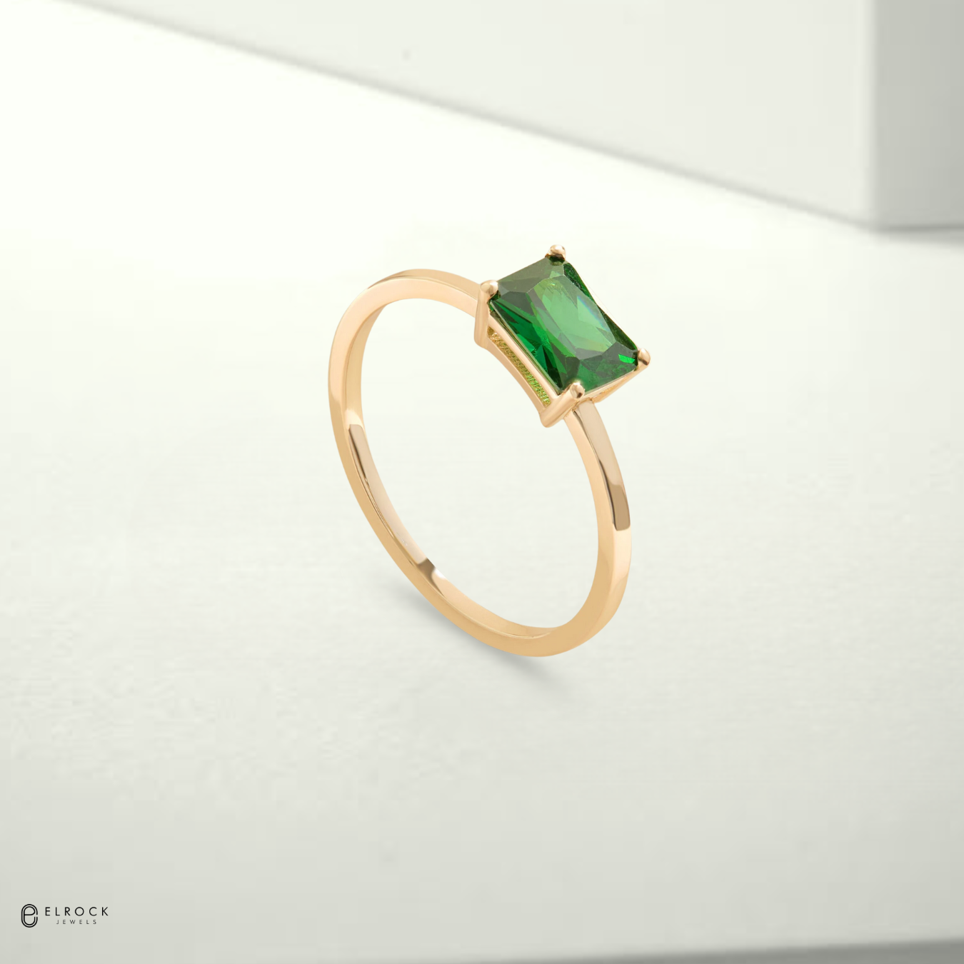 14k Birthstone Solitaire Wedding Ring Her, 2.00 CT Emerald Engagement Ring
