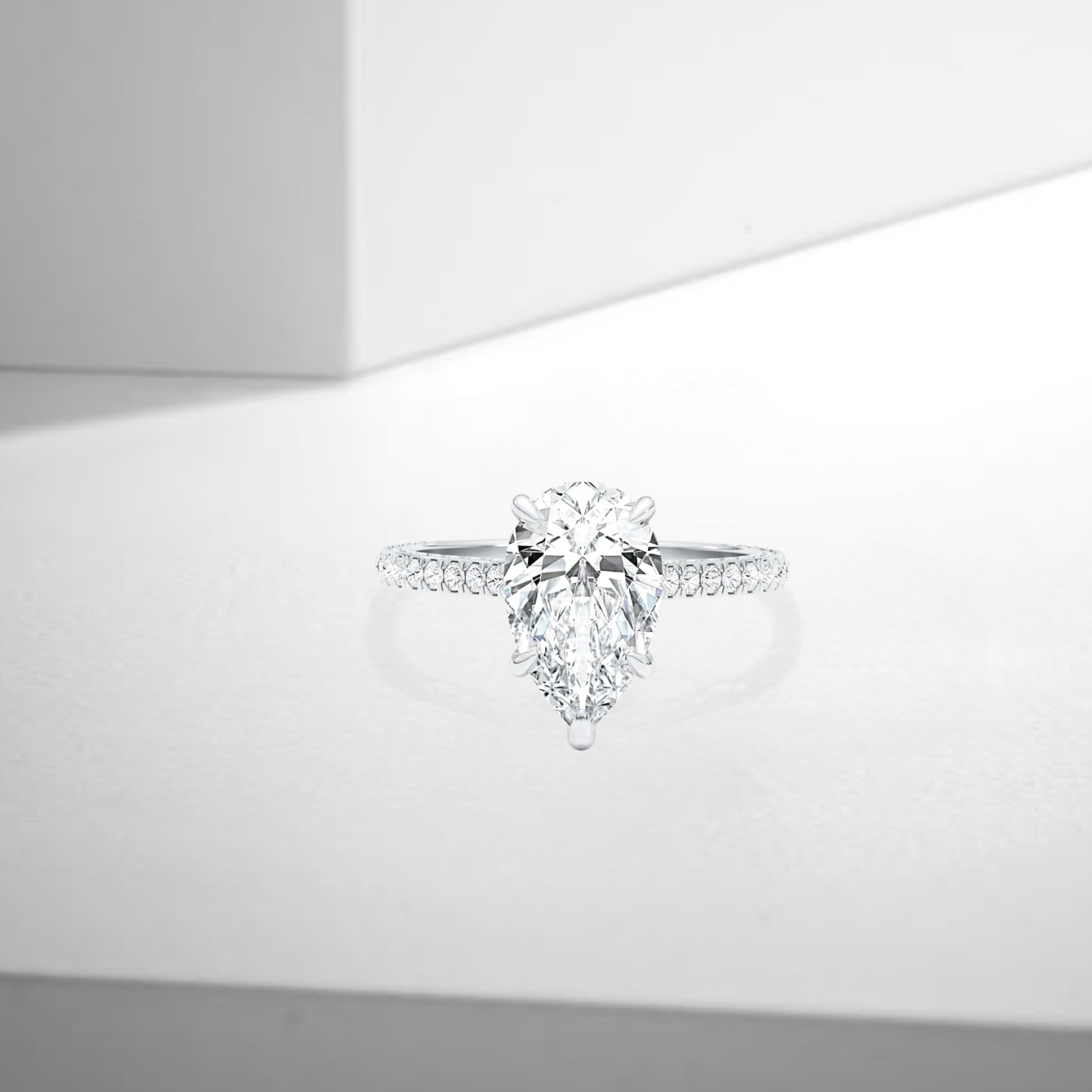 2.51ct Pear Cut Lab Grown Diamond Engagement Ring