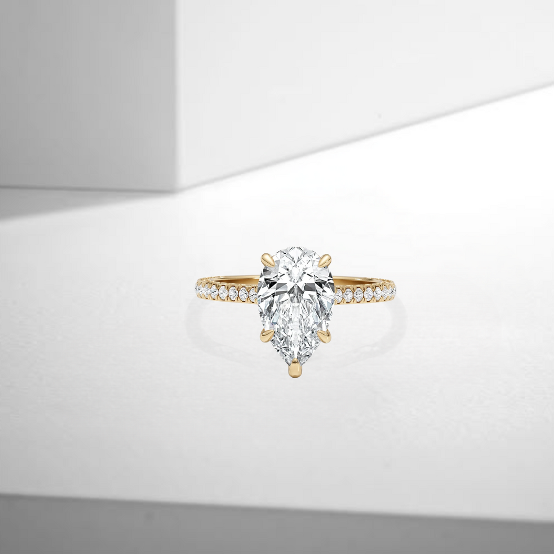 2.51ct Pear Cut Lab Grown Diamond Engagement Ring