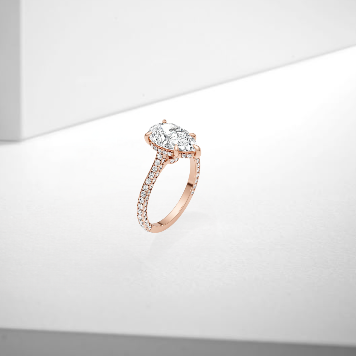 14K Gold 2.51ct Pear Cut Lab Grown Diamond Engagement Ring