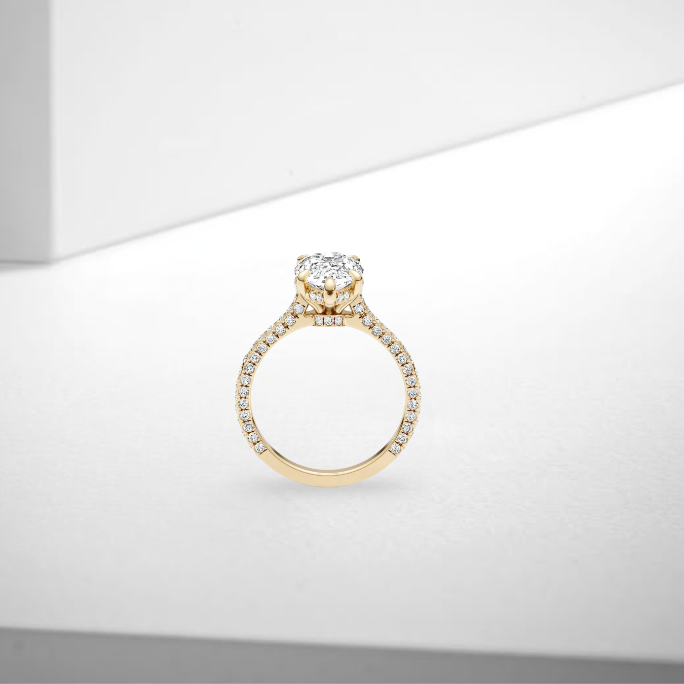 14K Gold 2.51ct Pear Cut Lab Grown Diamond Engagement Ring