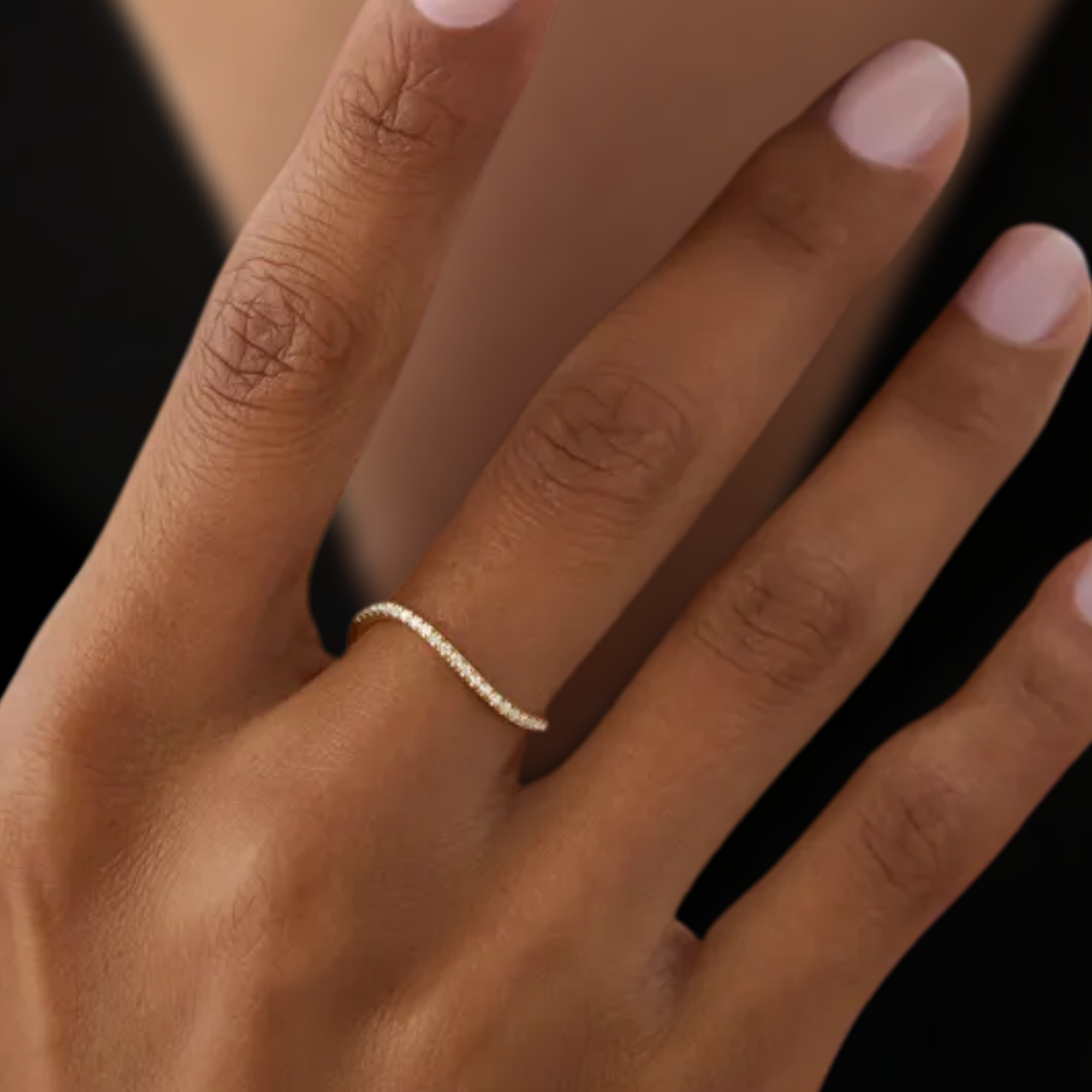 0.11 ctw Minimalist Curve Half Eternity Ring