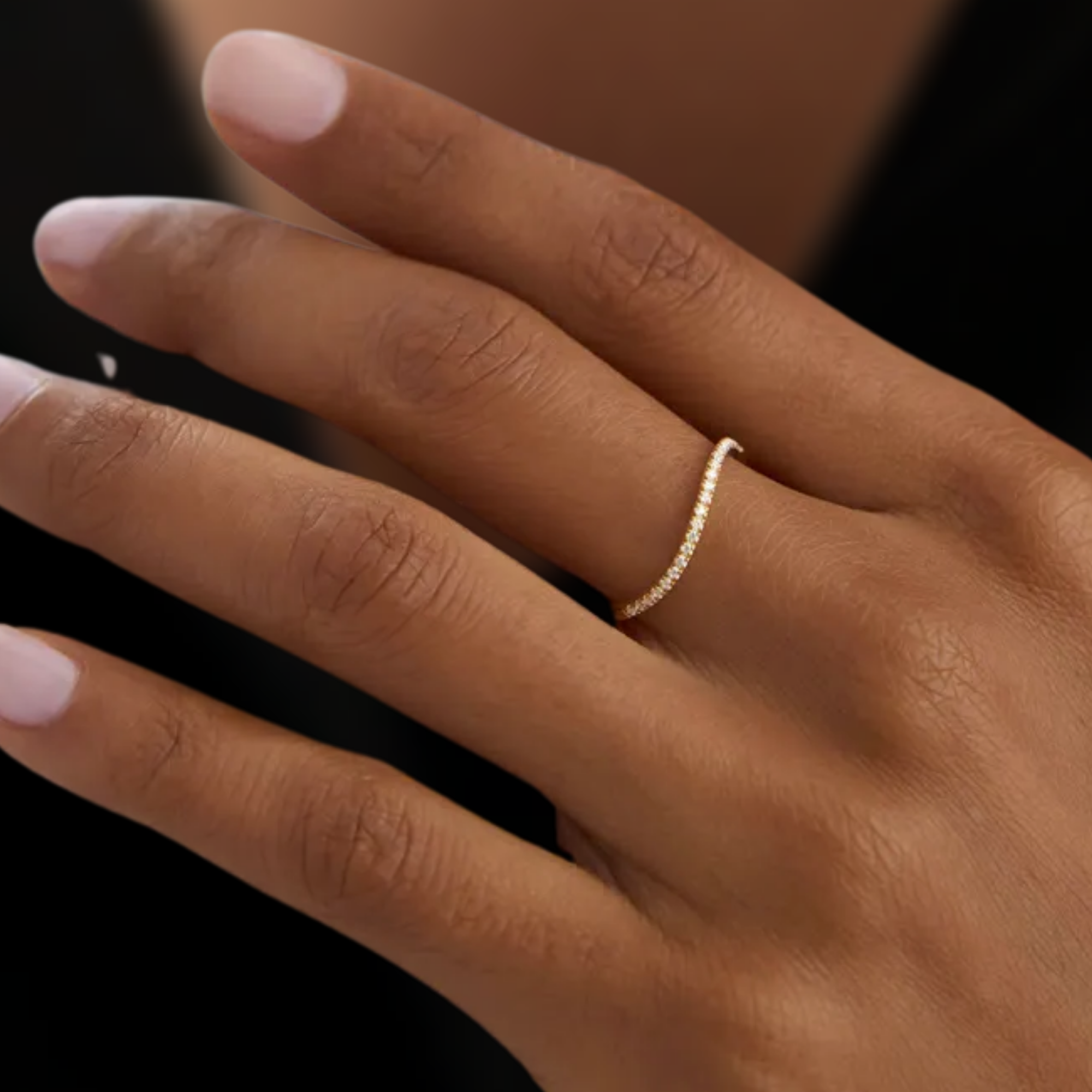 0.11 ctw Minimalist Curve Half Eternity Ring