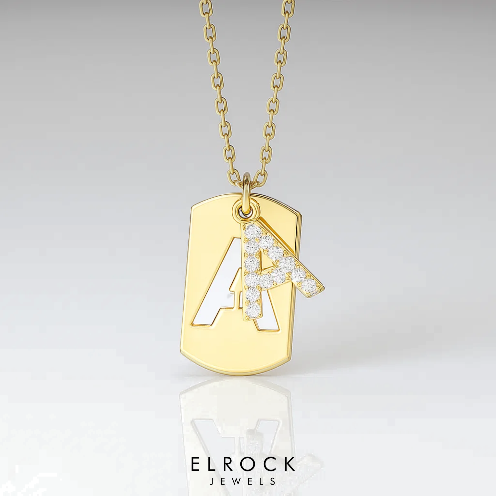 14K Gold Diamond Letter Necklace