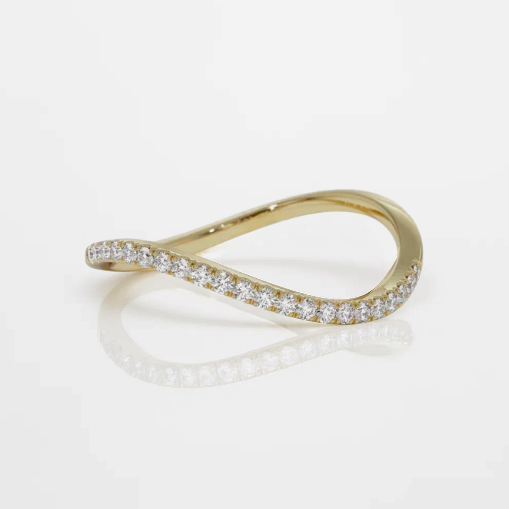 0.11 ctw Minimalist Curve Half Eternity Ring