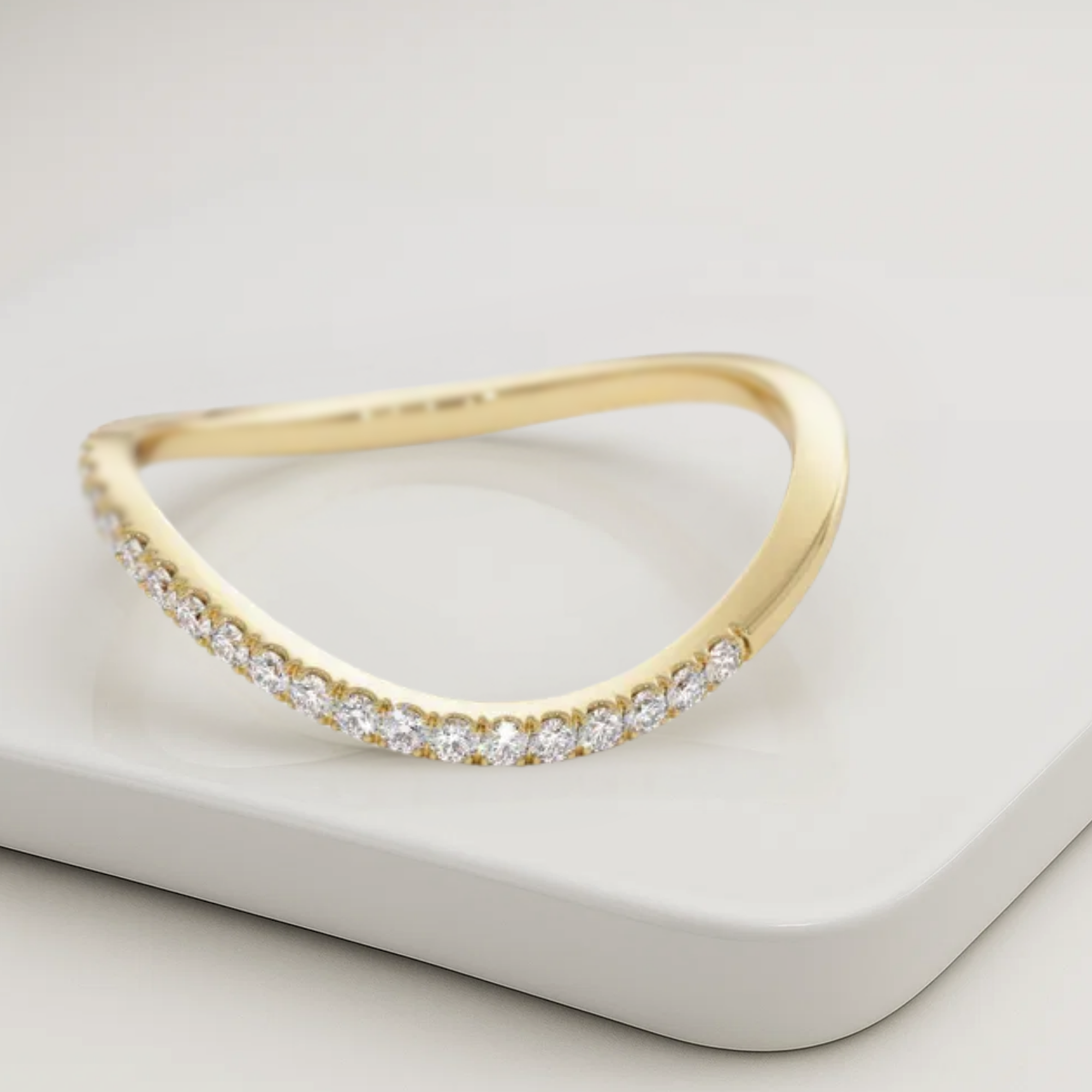 0.11 ctw Minimalist Curve Half Eternity Ring