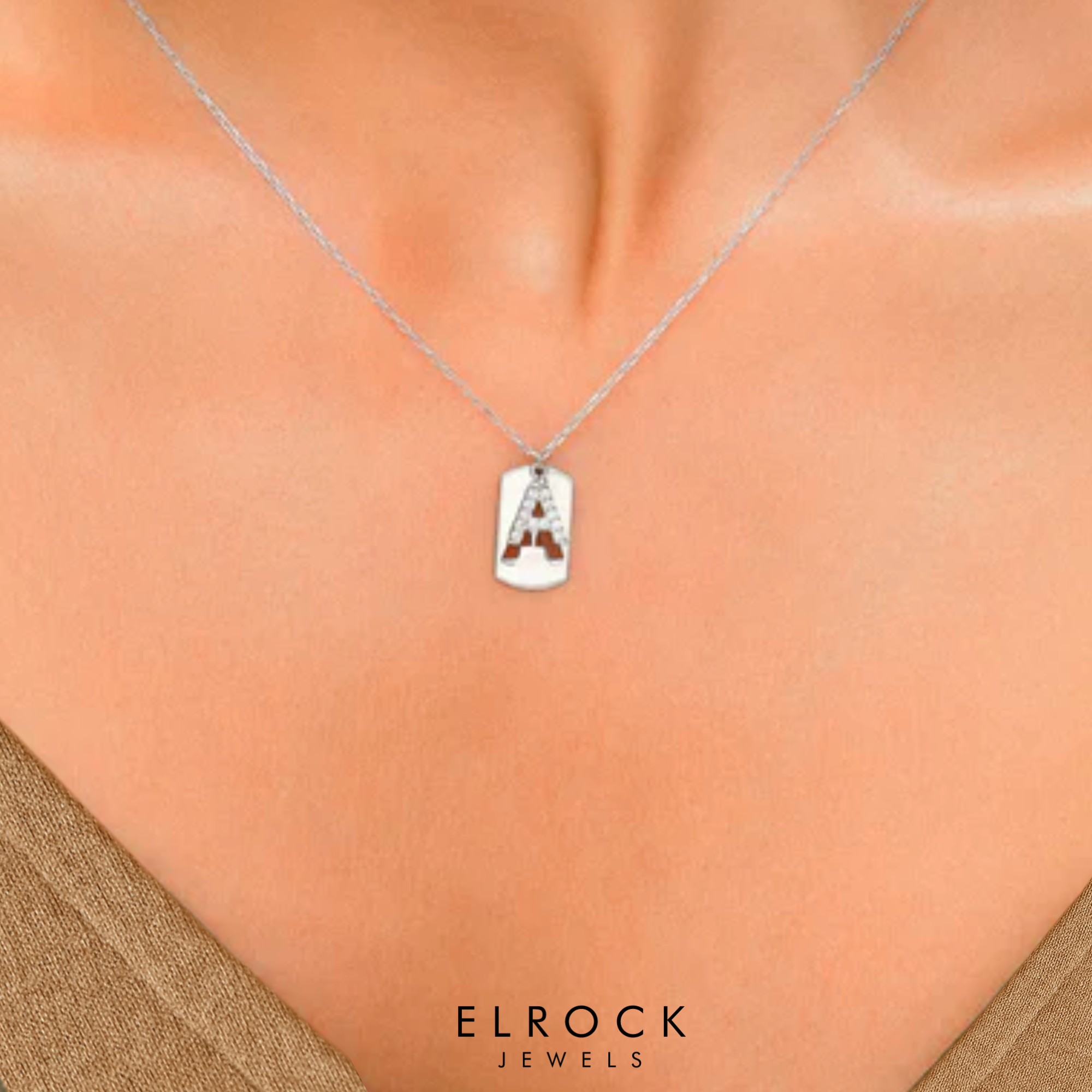 14K Gold Diamond Letter Necklace