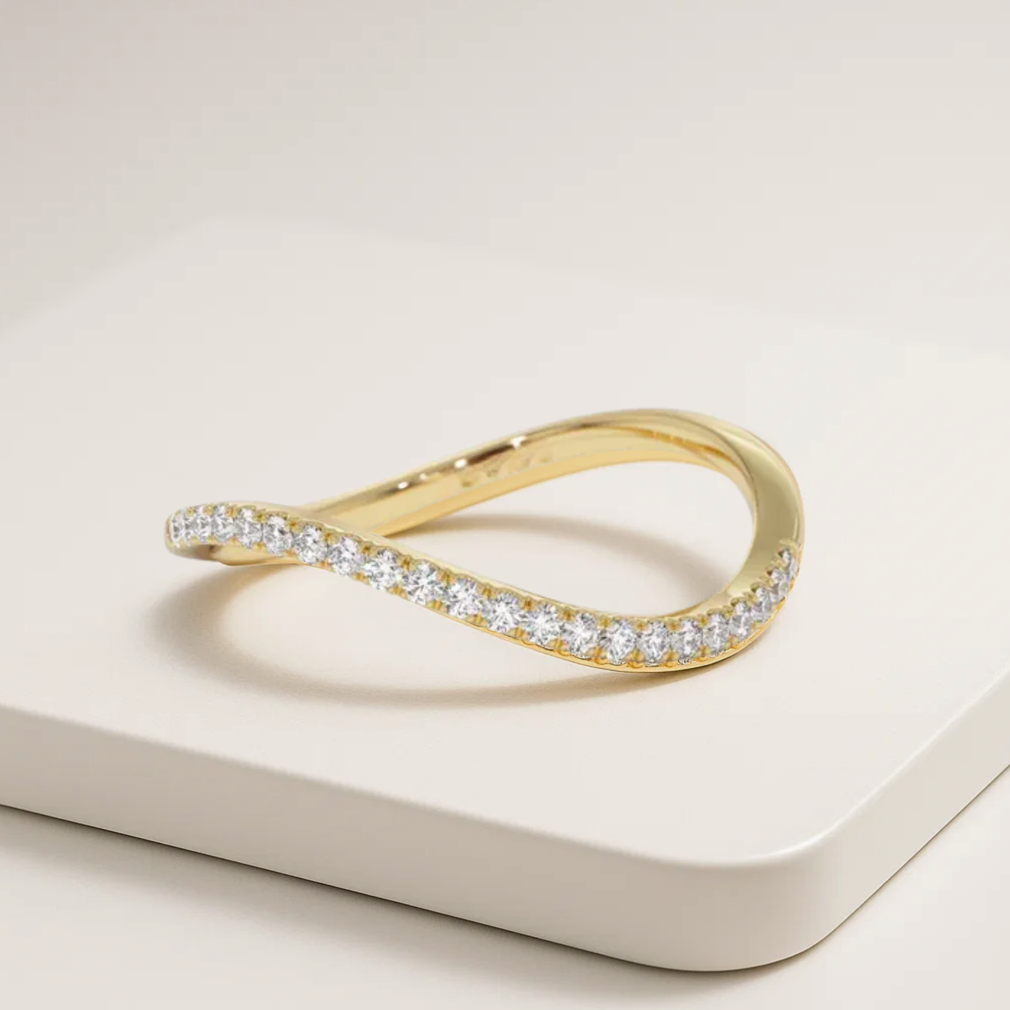0.11 ctw Minimalist Curve Half Eternity Ring