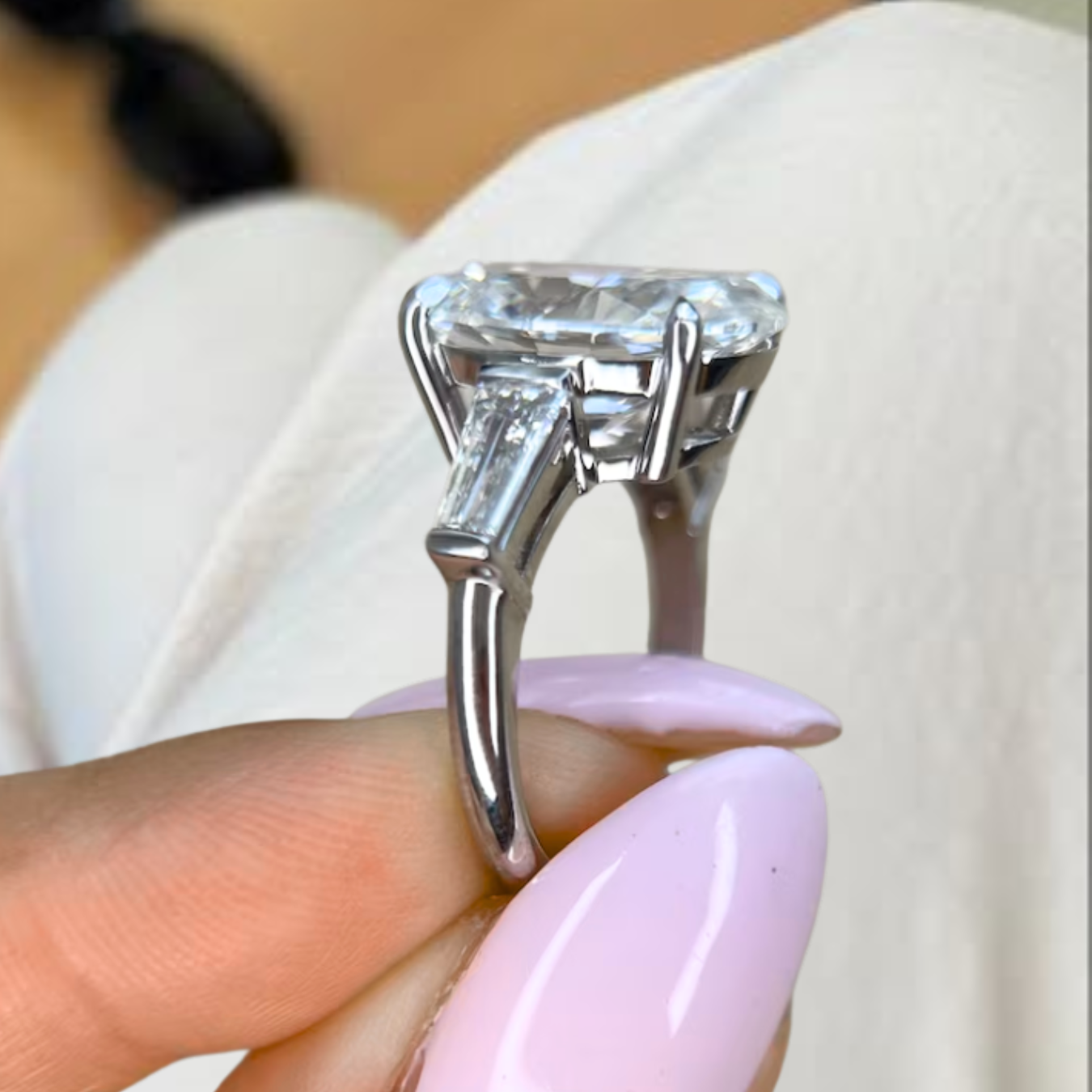14K Gold 10.03ct Oval Cut Lab-Grown Diamond Engagement Ring