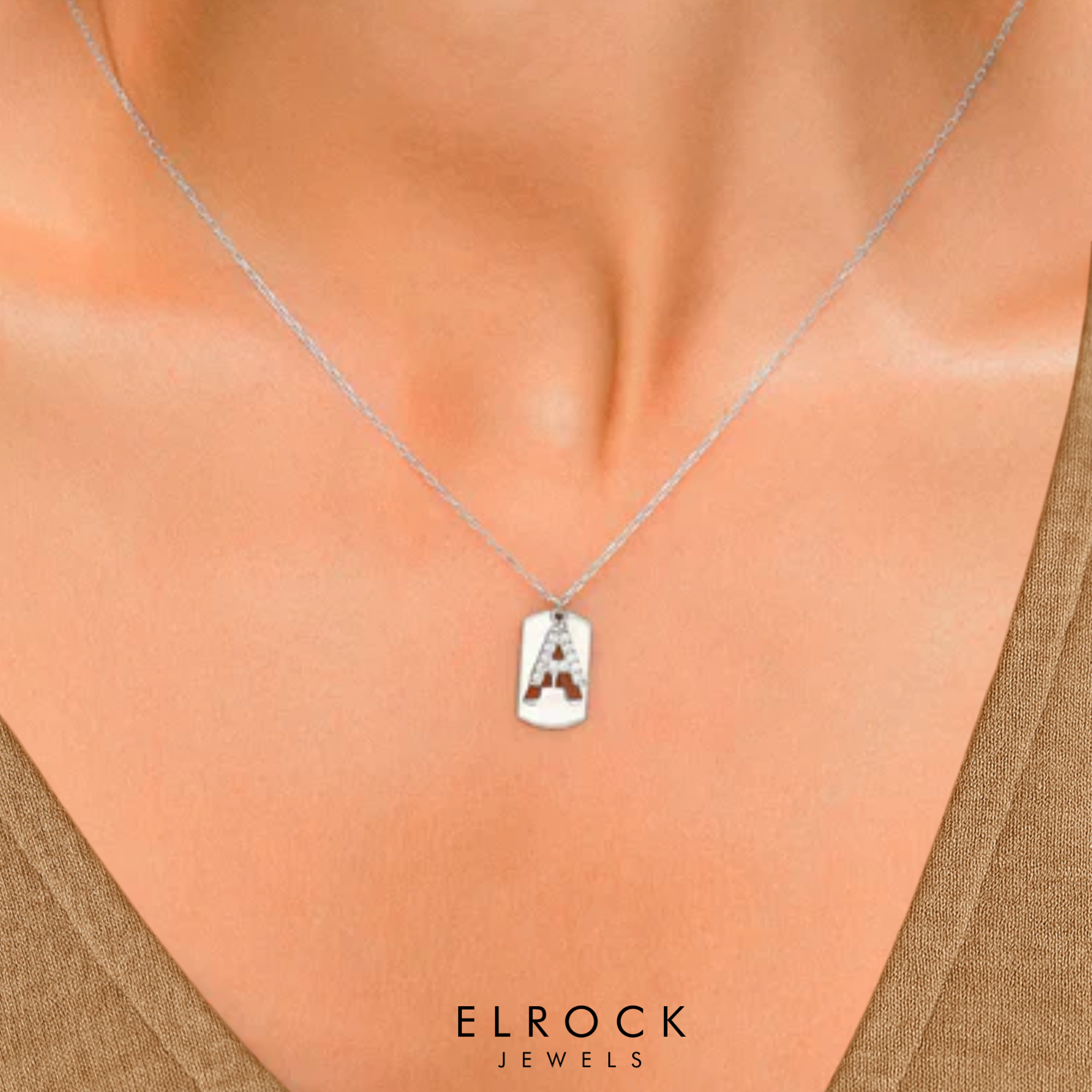 14K Gold Diamond Letter Necklace
