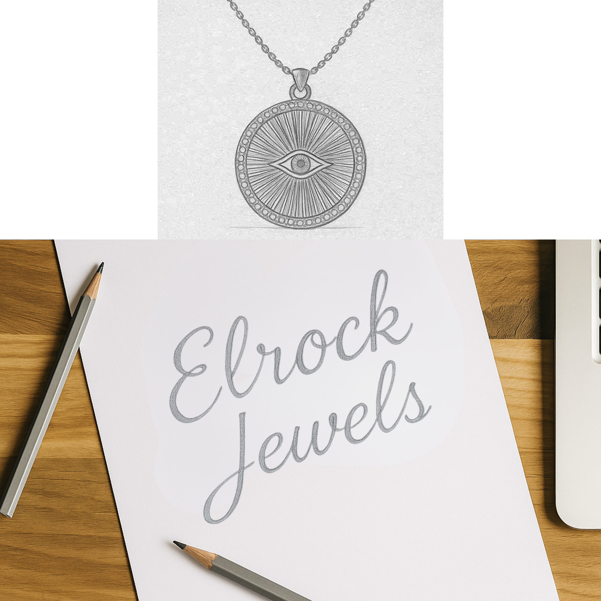14K Solid Gold Diamond Evil Eye Pendant Necklace, Lab Grown Diamond Evil Eye Jewelry
