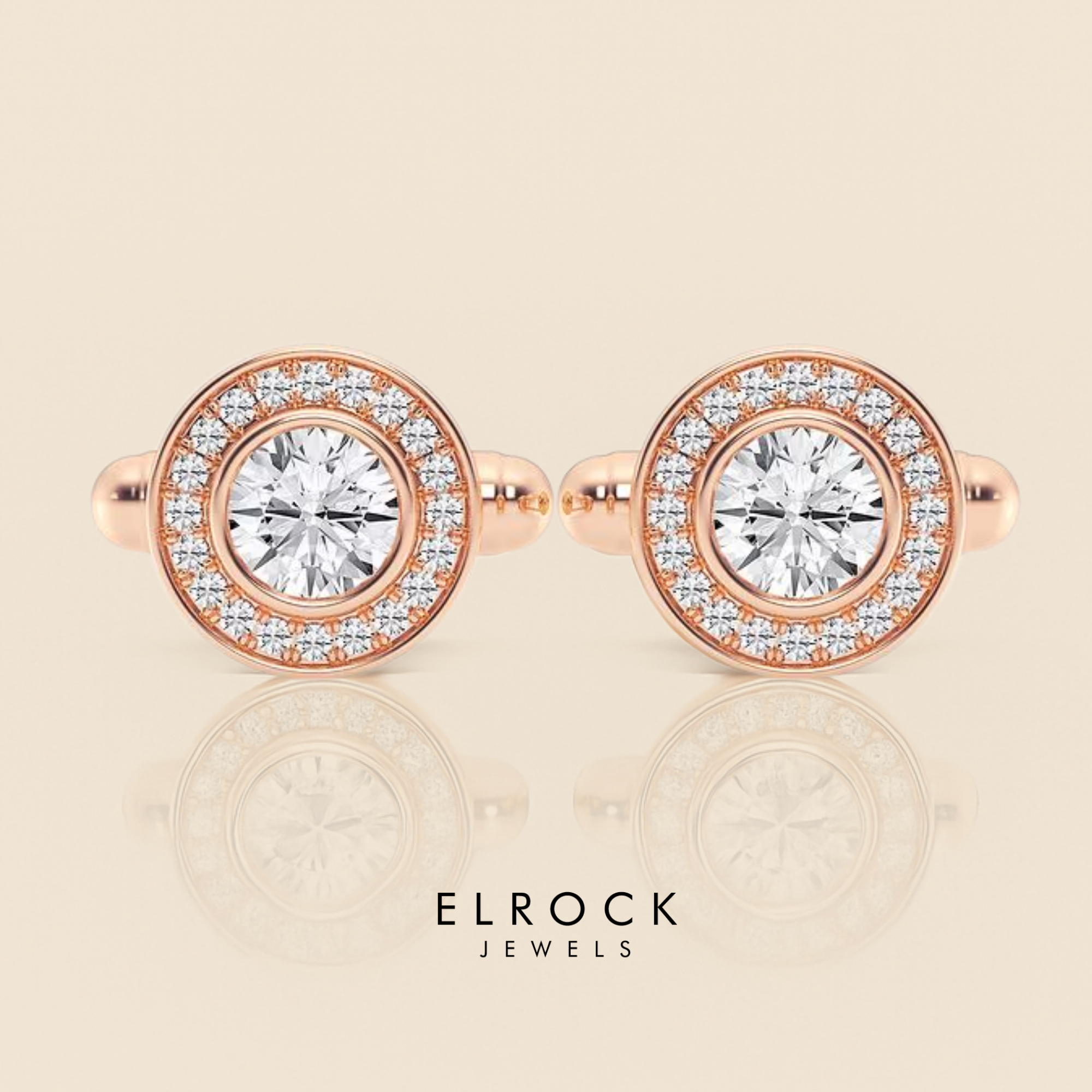  Men's Compass Cufflinks, Round diamond Cuff links