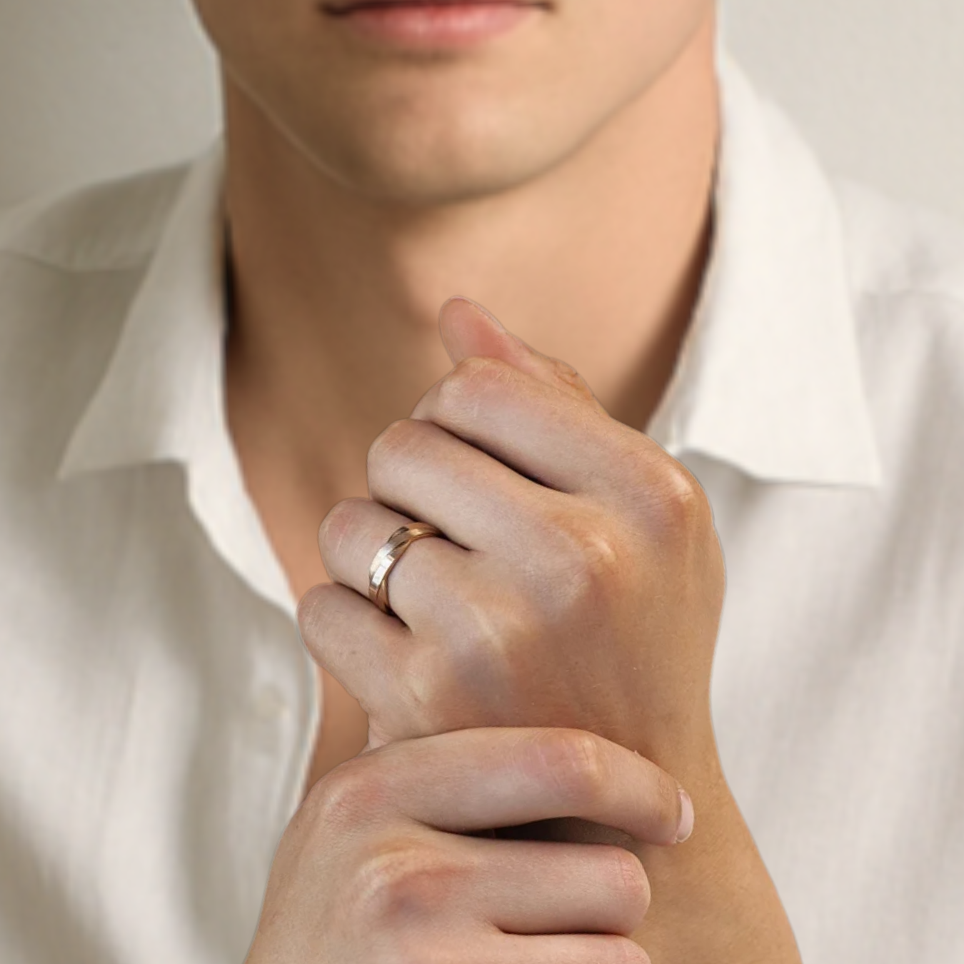 Couple Matching 14K Gold Wedding Diamond Anniversary Band