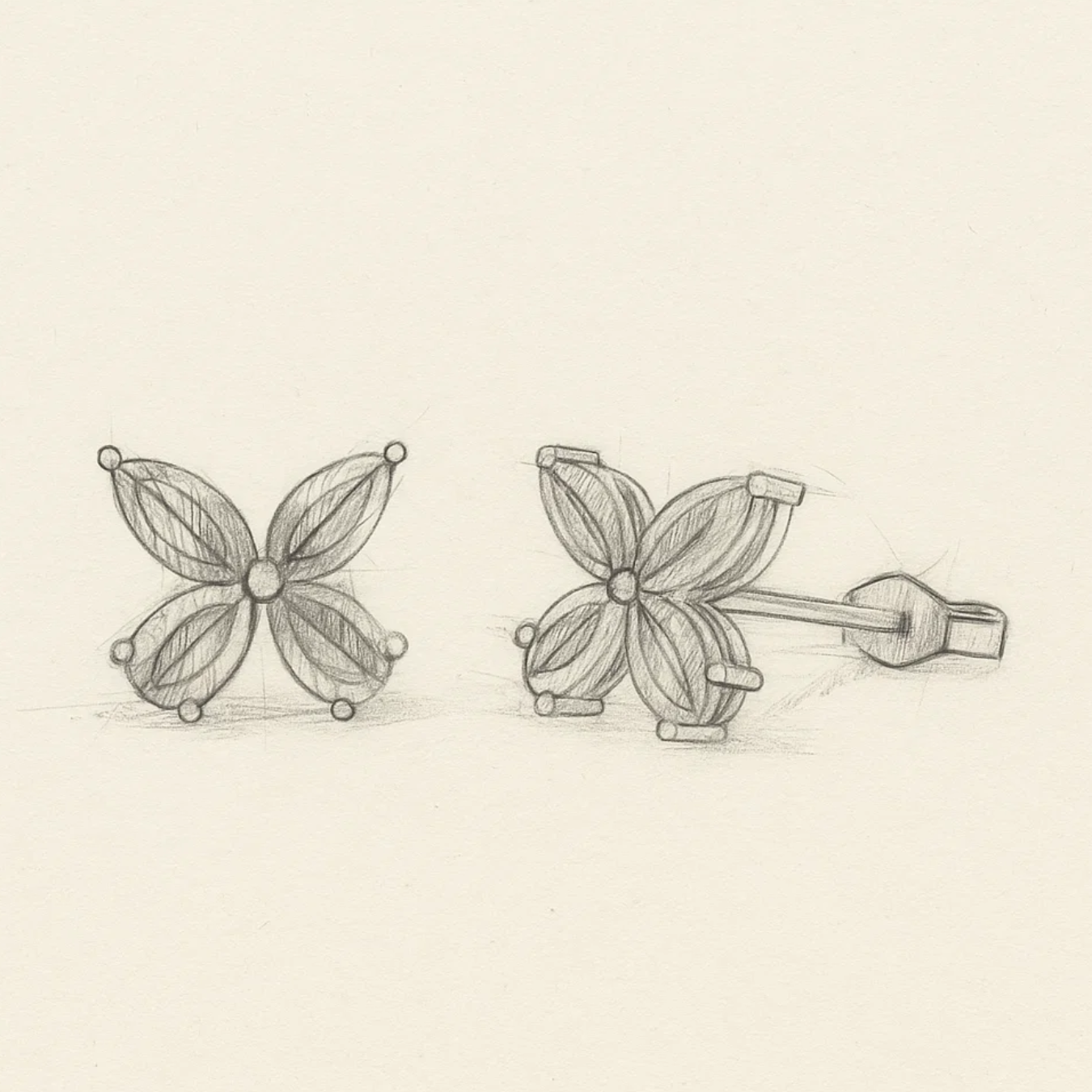 14K Solid Gold 1.75 CTW London Blue Topaz Birthstone Butterfly Dainty Earrings