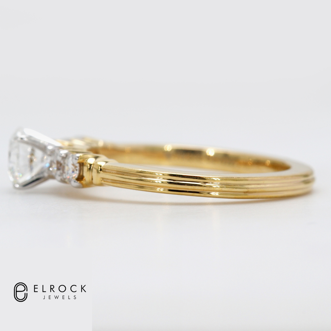 14K Gold Round Five Stone Diamond Ring