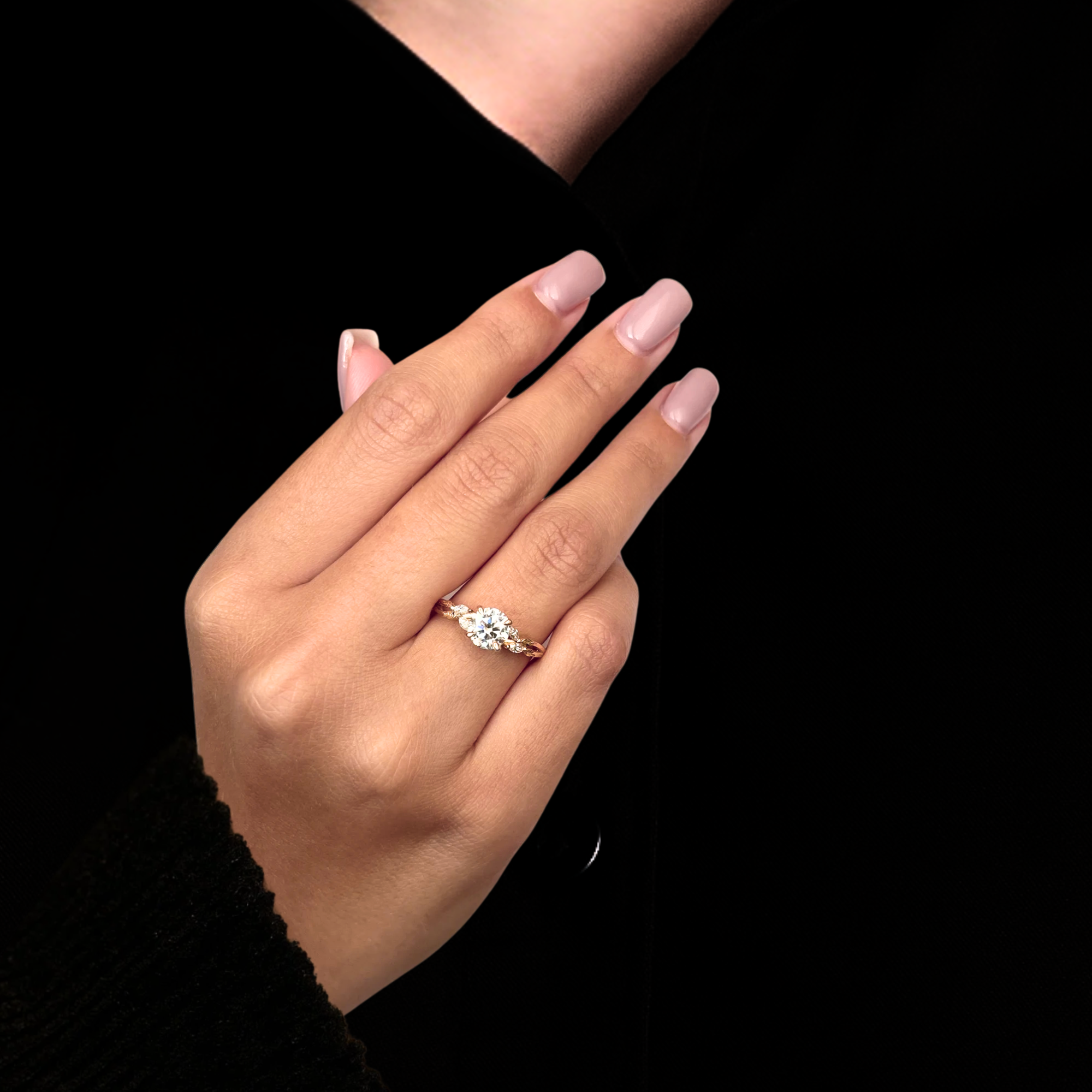 Rose gold diamond ring 