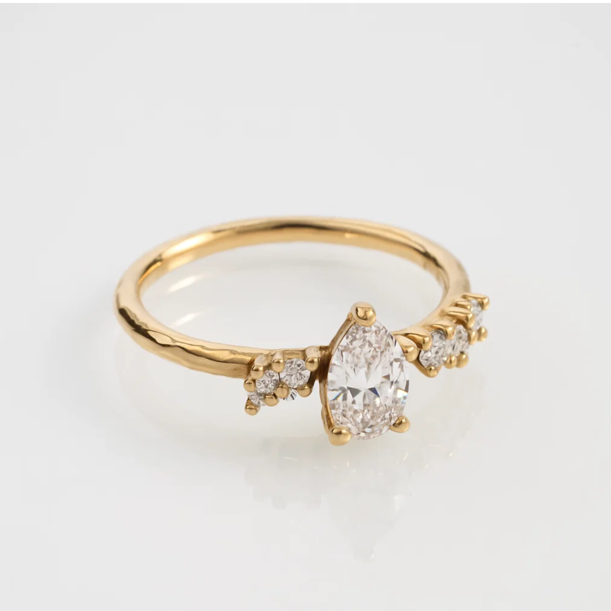 Vintage Pear Cut Lab Grown Diamond Engagement Ring
