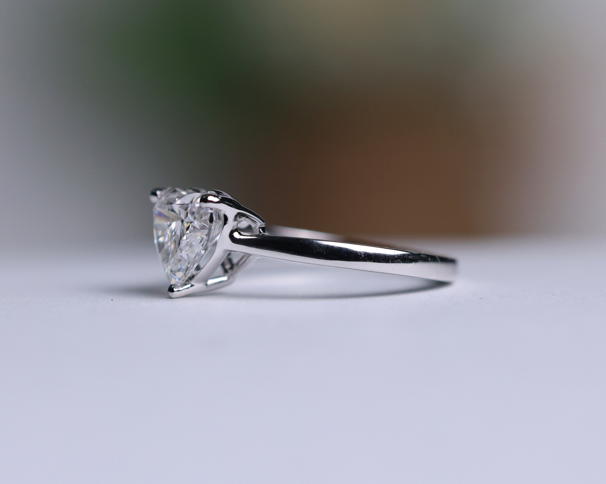 14K Gold Solitaire Heart Shaped Diamond Engagement Ring