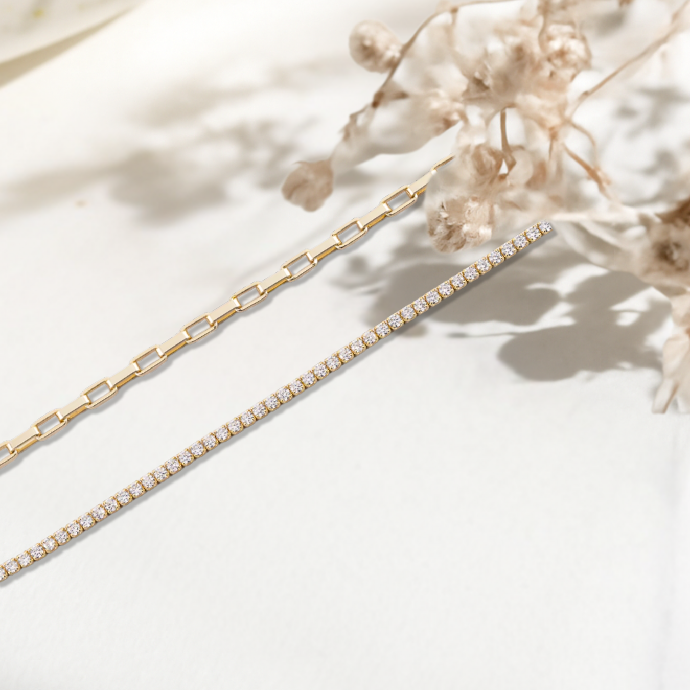 Paperclip Bracelet with Diamond Lab Grown Diamonds