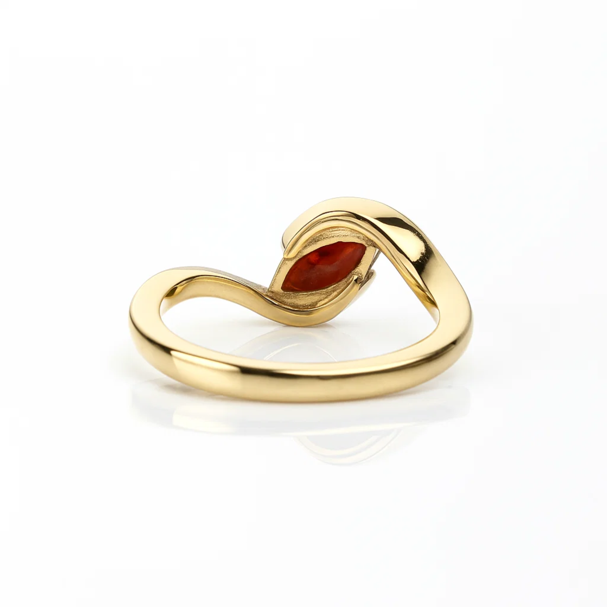 14K Solid Gold Sterling Silver Marquise Cut Red Garnet Engagement Ring