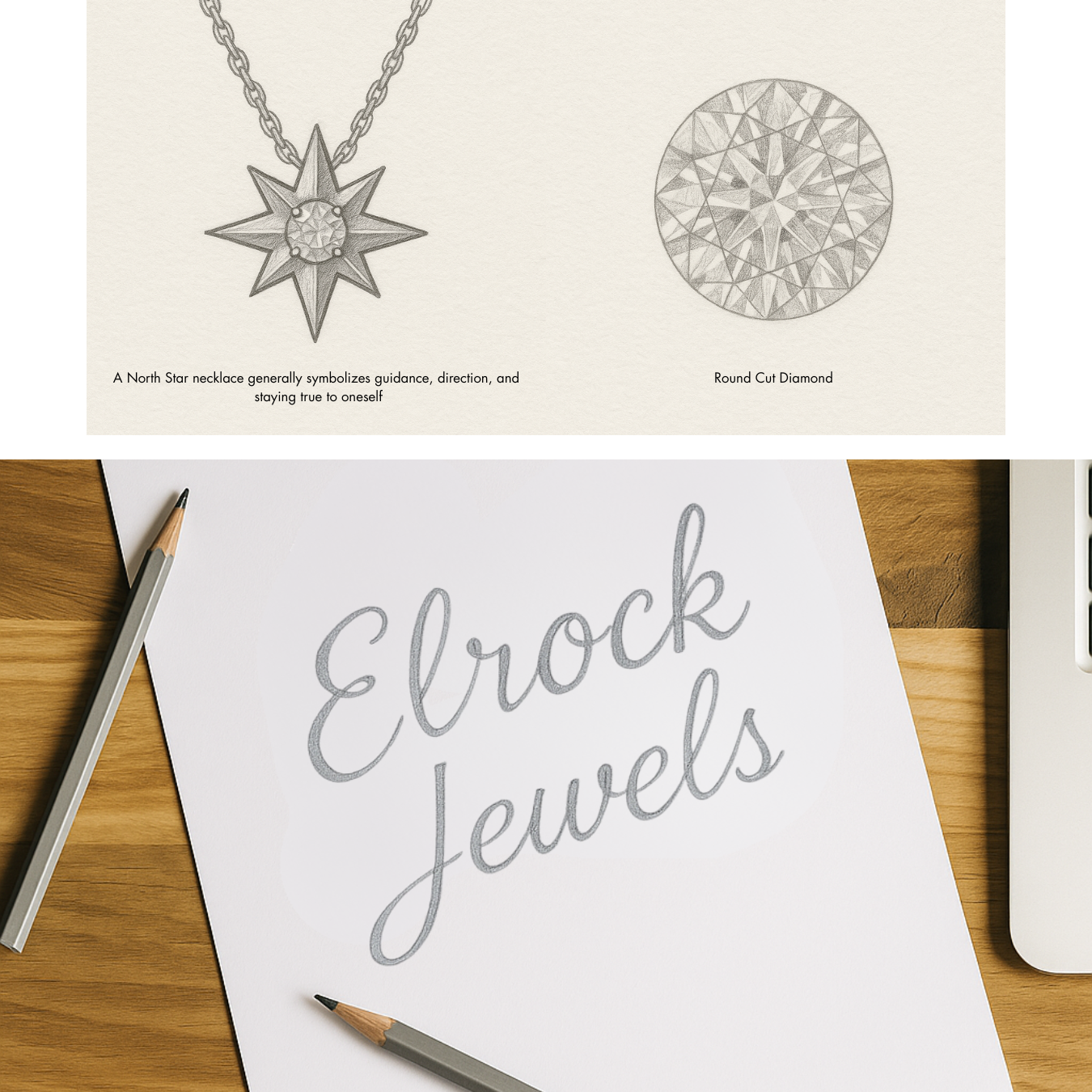 14K North Star Pendant Necklace Dainty Celestial Jewelry