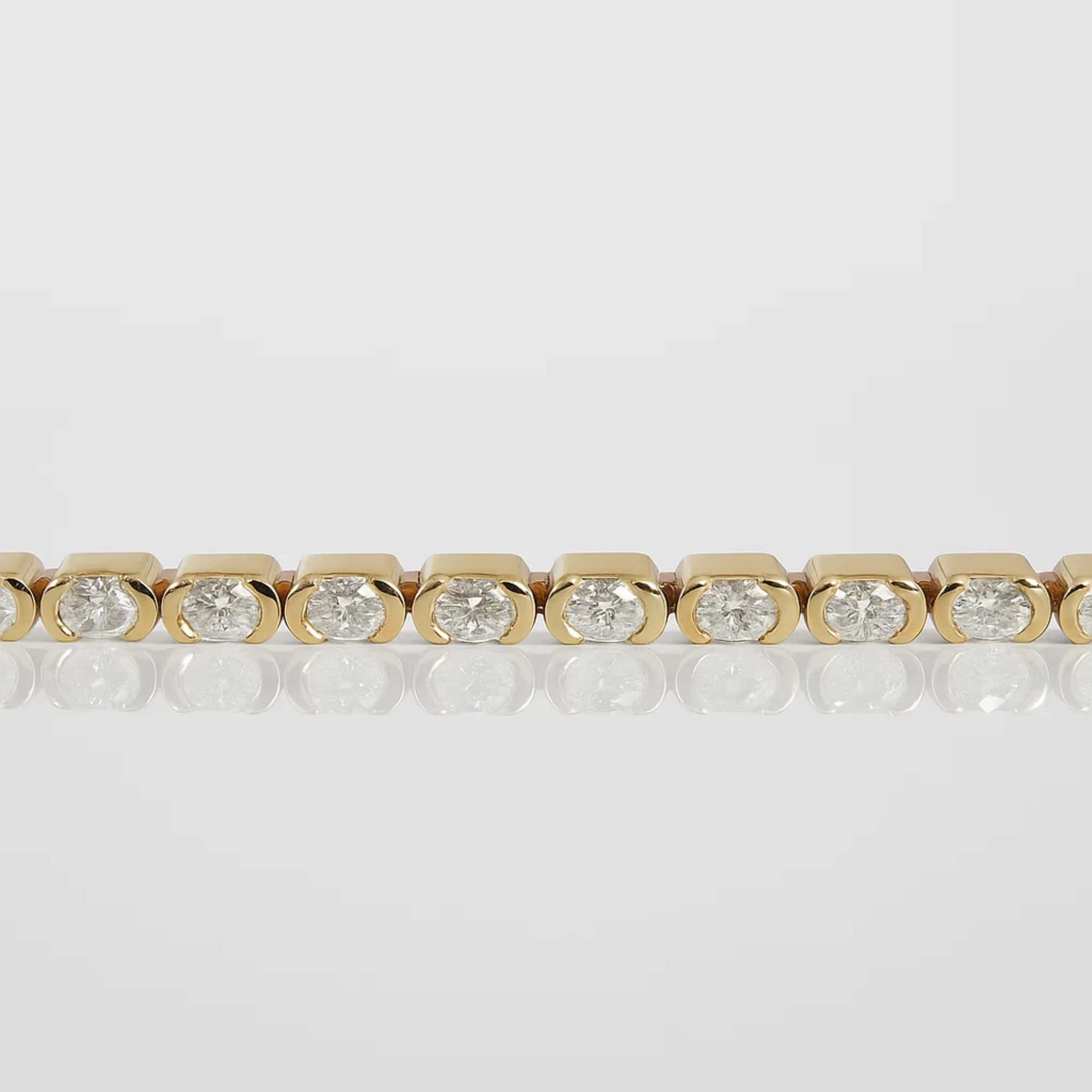 14K Oval Cut Lab Grown Diamond Tennis Bracelet